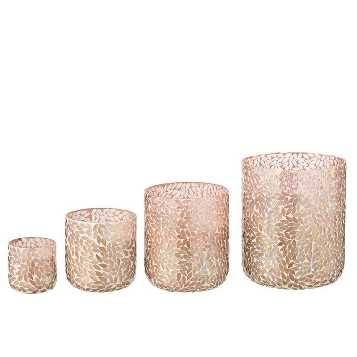 Geurkaars Tender Rose Wax Roze Medium - 70u - Geurkaars - J-Line - livinglovely.nl