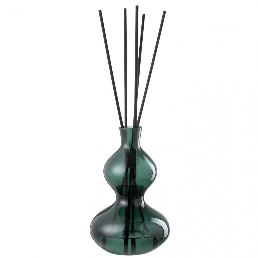 Geurolie Cedar Breeze Glas Donkergroen 1000ml - Geurstokjes - J-Line - livinglovely.nl