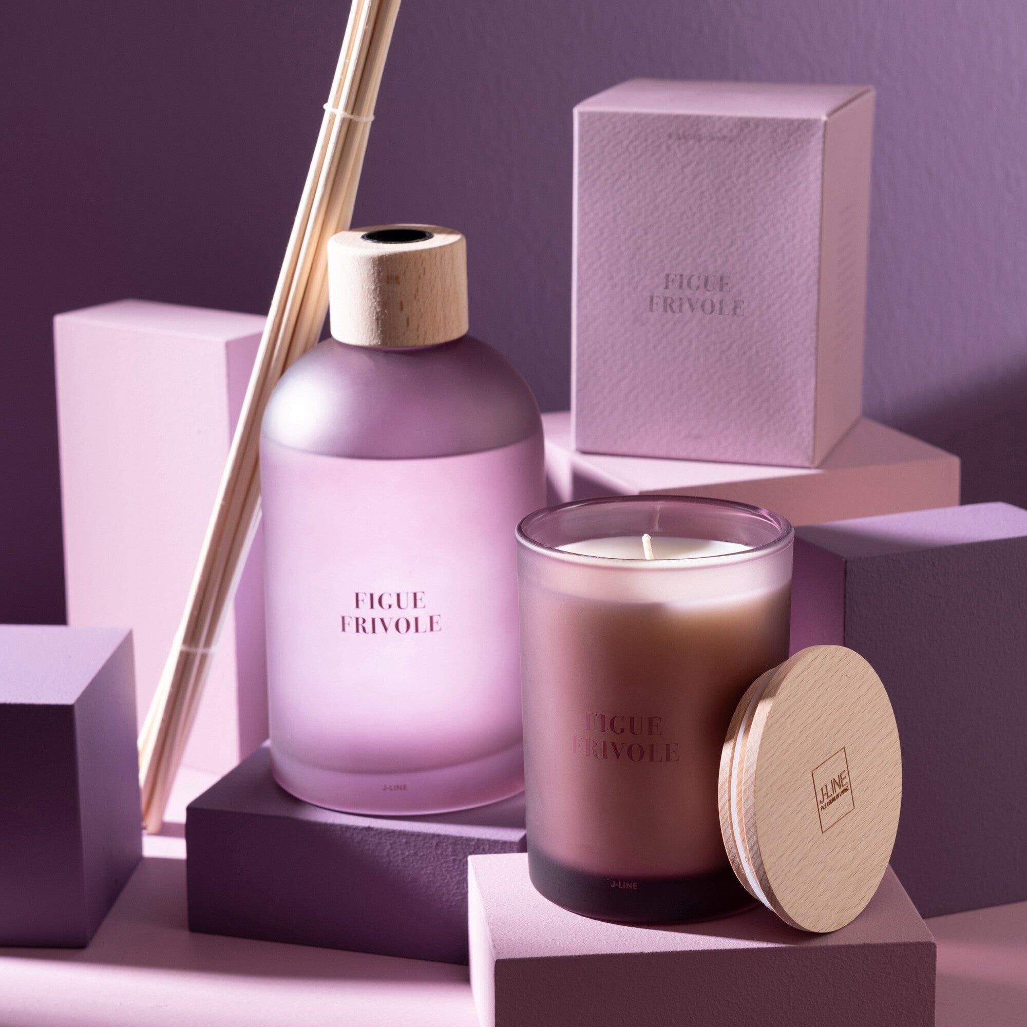 Geurstokjes Accords Essentiels Figue Frivole 550ml - Geurstokjes - J-Line - livinglovely.nl