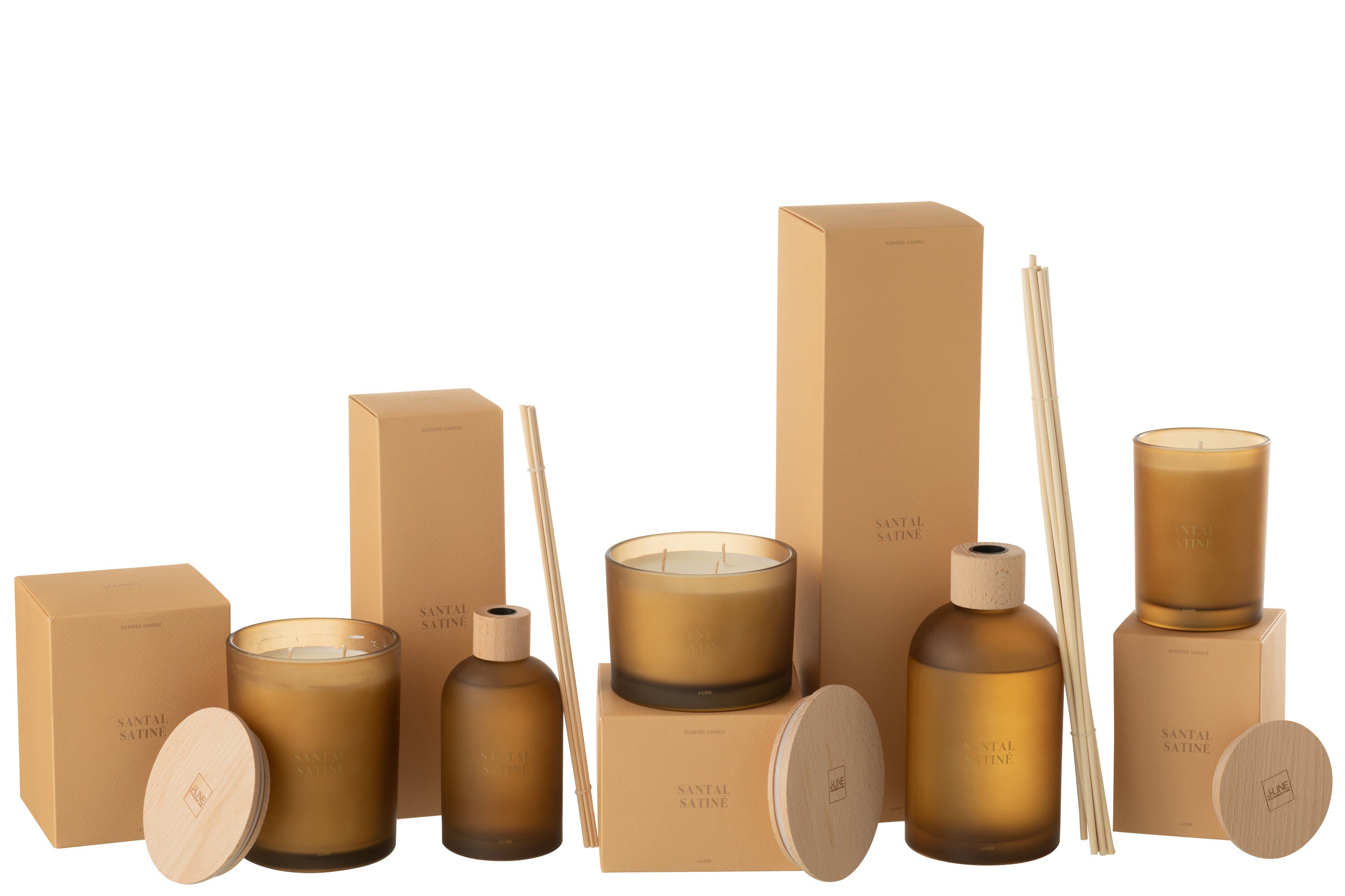 Geurstokjes Accords Essentiels Santal Satiné 550ml - Geurstokjes - J-Line - livinglovely.nl