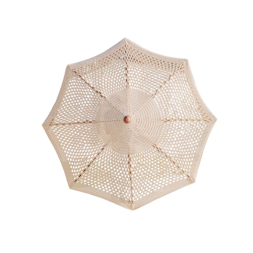 Handgeknoopte Parasol - Créme Fringe - 300cm - Handgeknoopte parasol - Todo Bien - livinglovely.nl