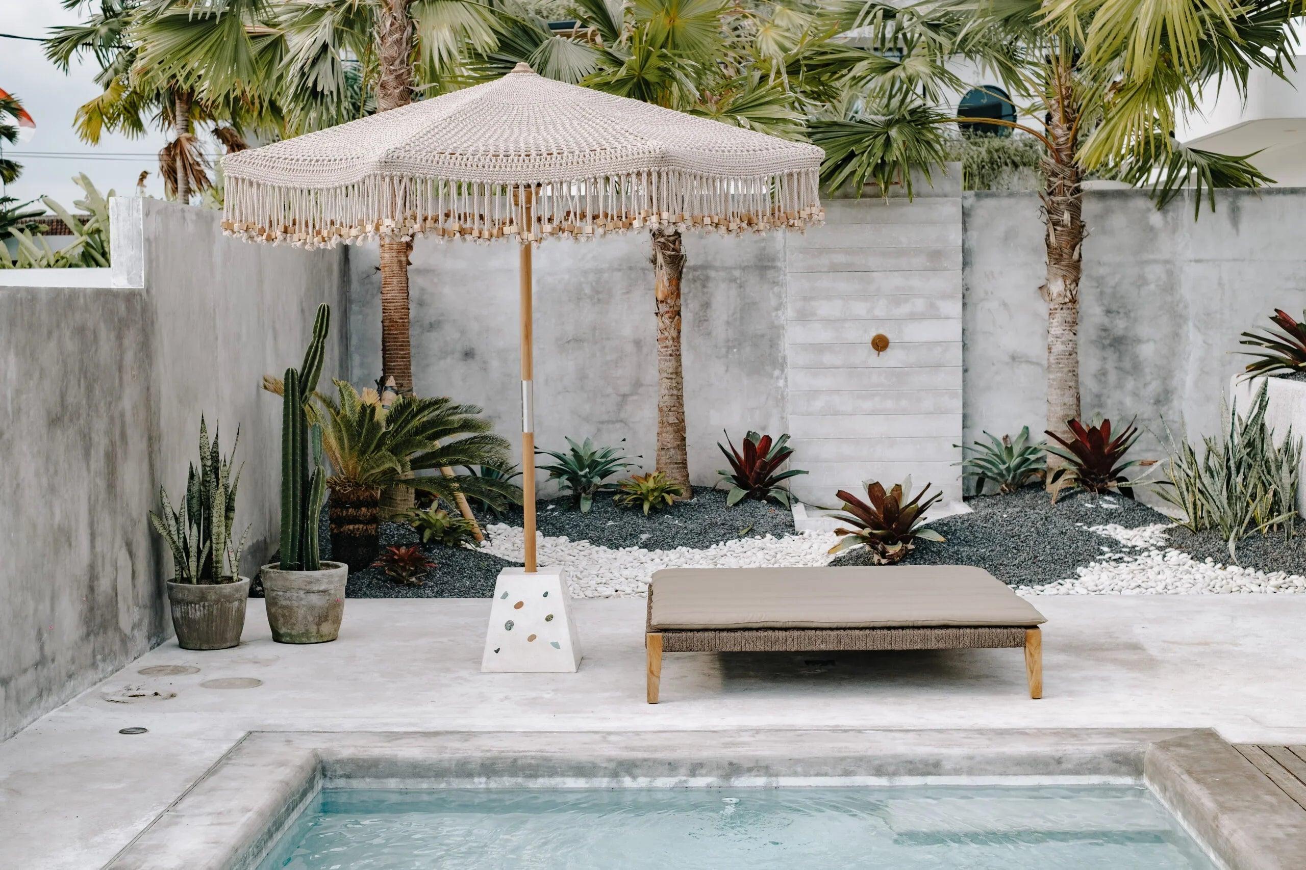 Handgeknoopte Parasol - Woodz - 250cm - Handgeknoopte parasol - Todo Bien - livinglovely.nl