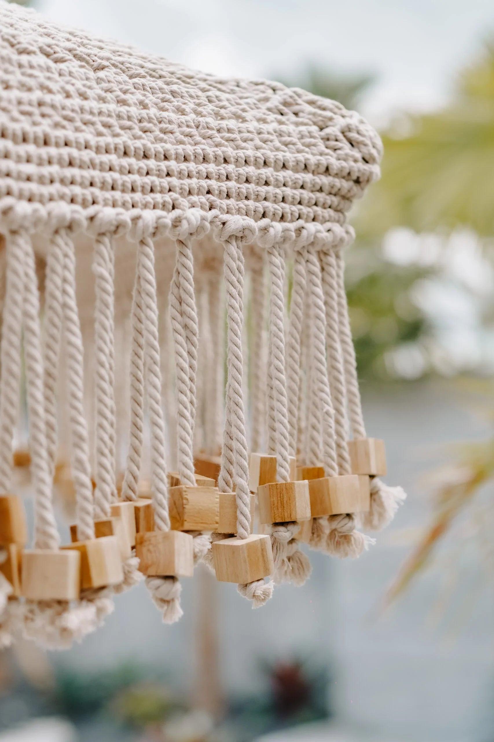 Handgeknoopte Parasol - Woodz - 250cm - Handgeknoopte parasol - Todo Bien - livinglovely.nl