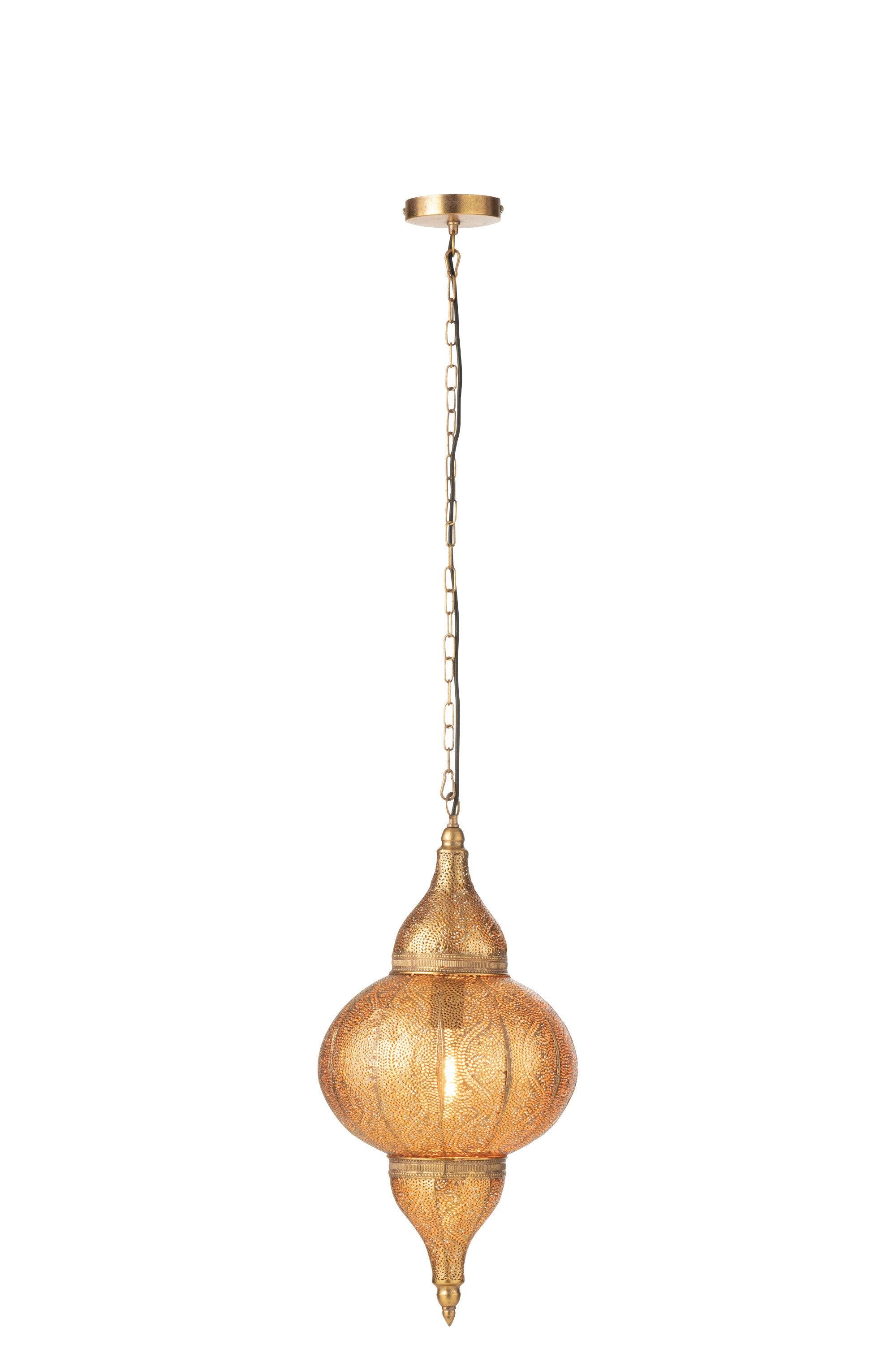 Hanglamp Boor Metaal Goud Small - Hanglamp - J-Line - livinglovely.nl