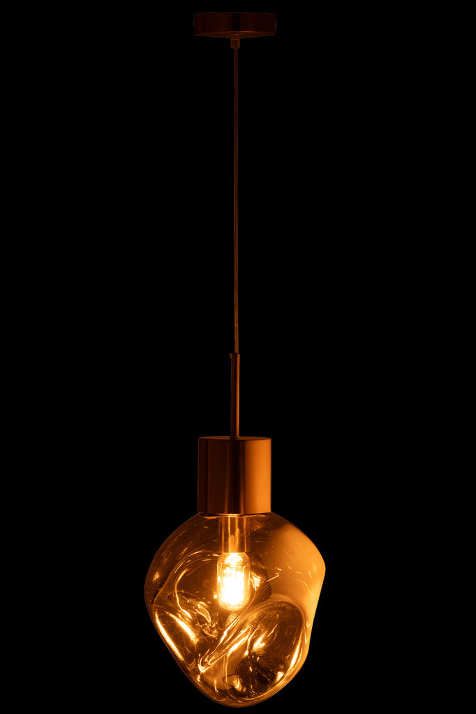 Hanglamp Goud Metaal/Glas Grijs - Hanglamp - J-Line - livinglovely.nl