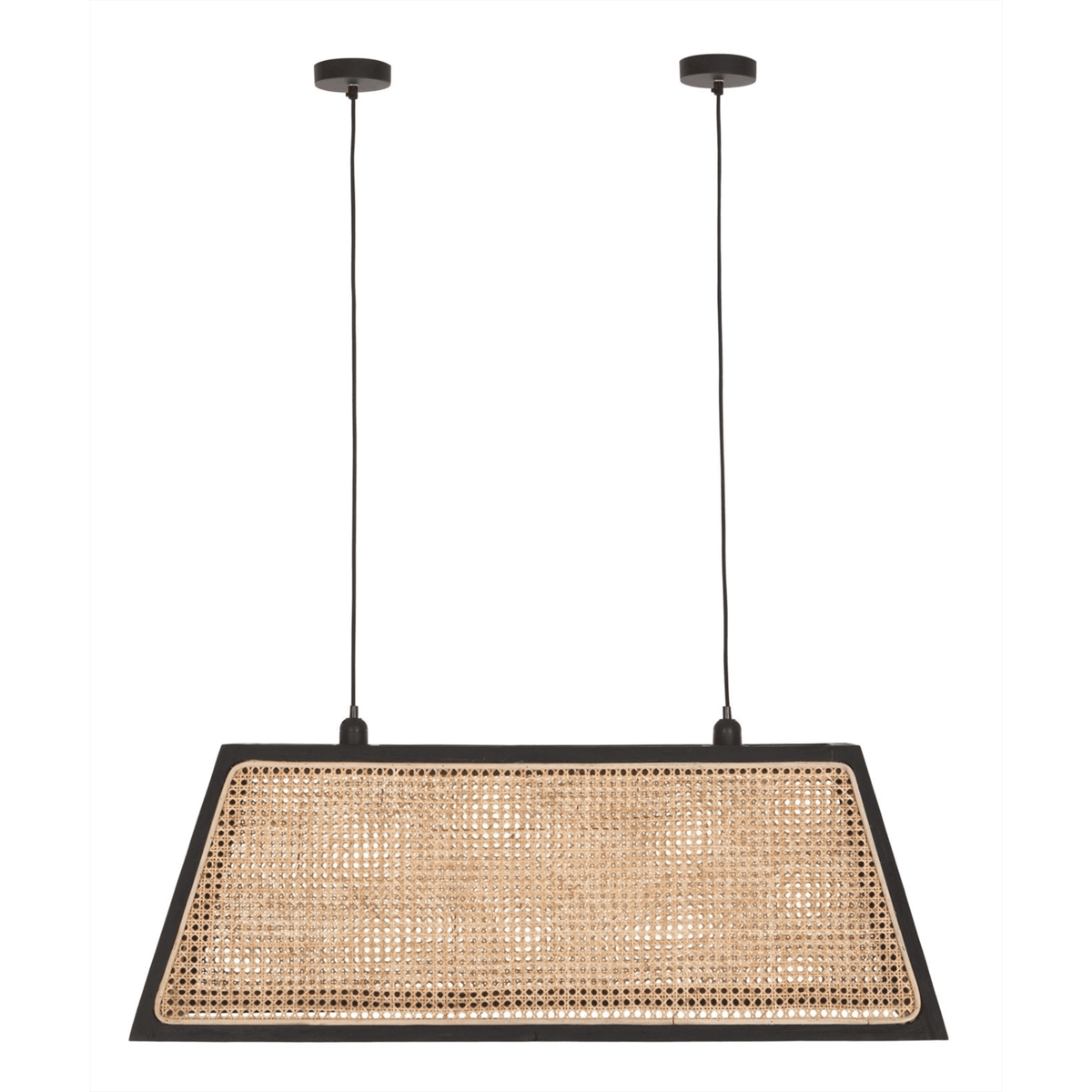 Hanglamp Raffles rotan naturel met zwart teakhout MUST Living
