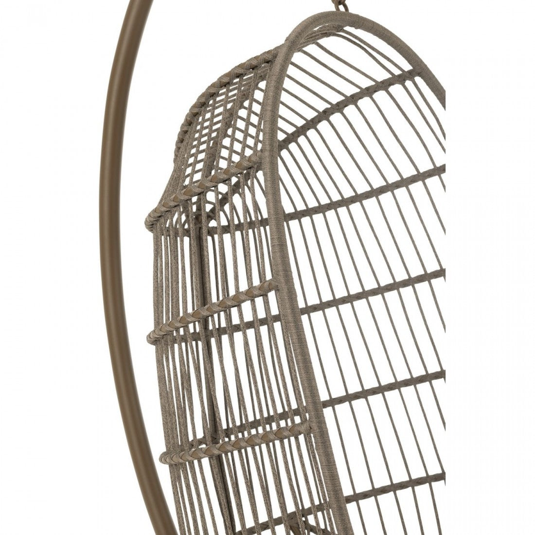 Hangstoel+Kussen Egga Metaal/Koord Bruin - Hangstoel - J-Line - livinglovely.nl