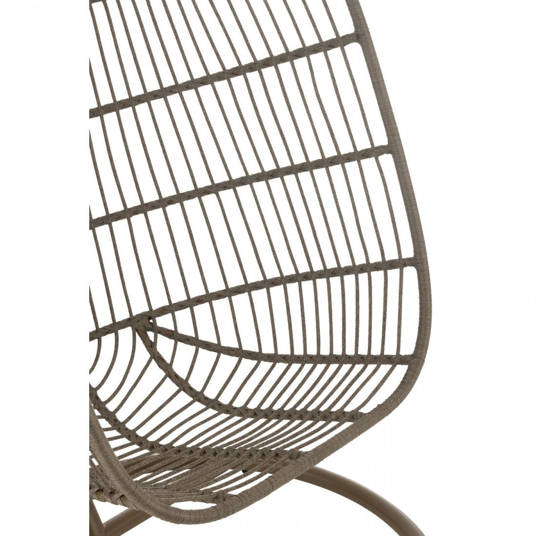 Hangstoel+Kussen Egga Metaal/Koord Bruin - Hangstoel - J-Line - livinglovely.nl