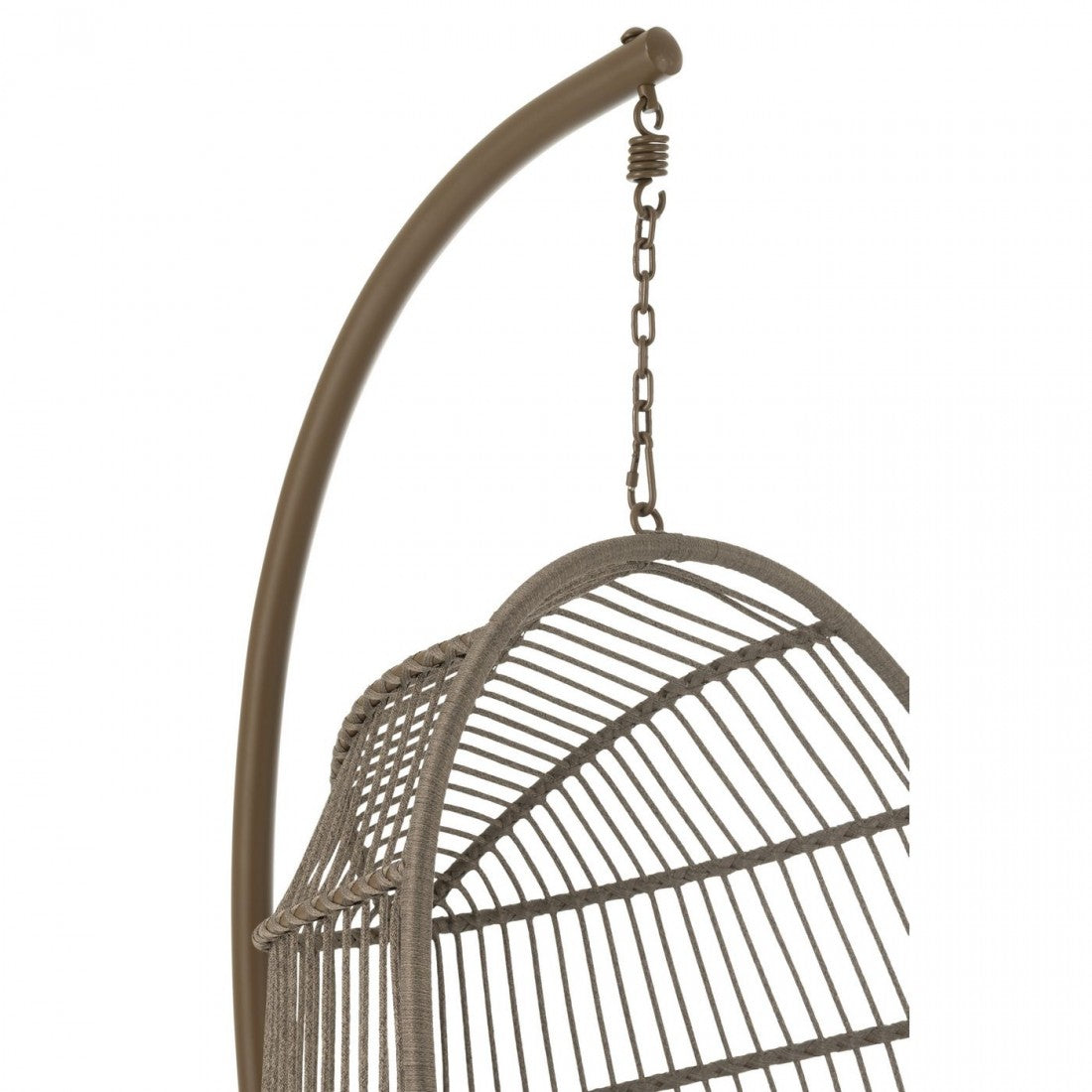Hangstoel+Kussen Egga Metaal/Koord Bruin - Hangstoel - J-Line - livinglovely.nl