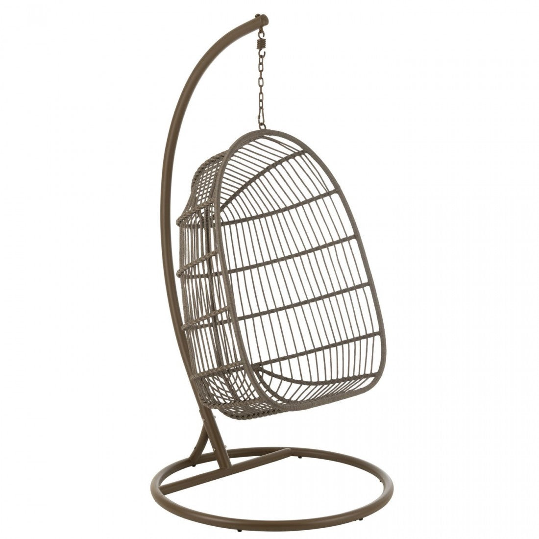 Hangstoel+Kussen Egga Metaal/Koord Bruin - Hangstoel - J-Line - livinglovely.nl