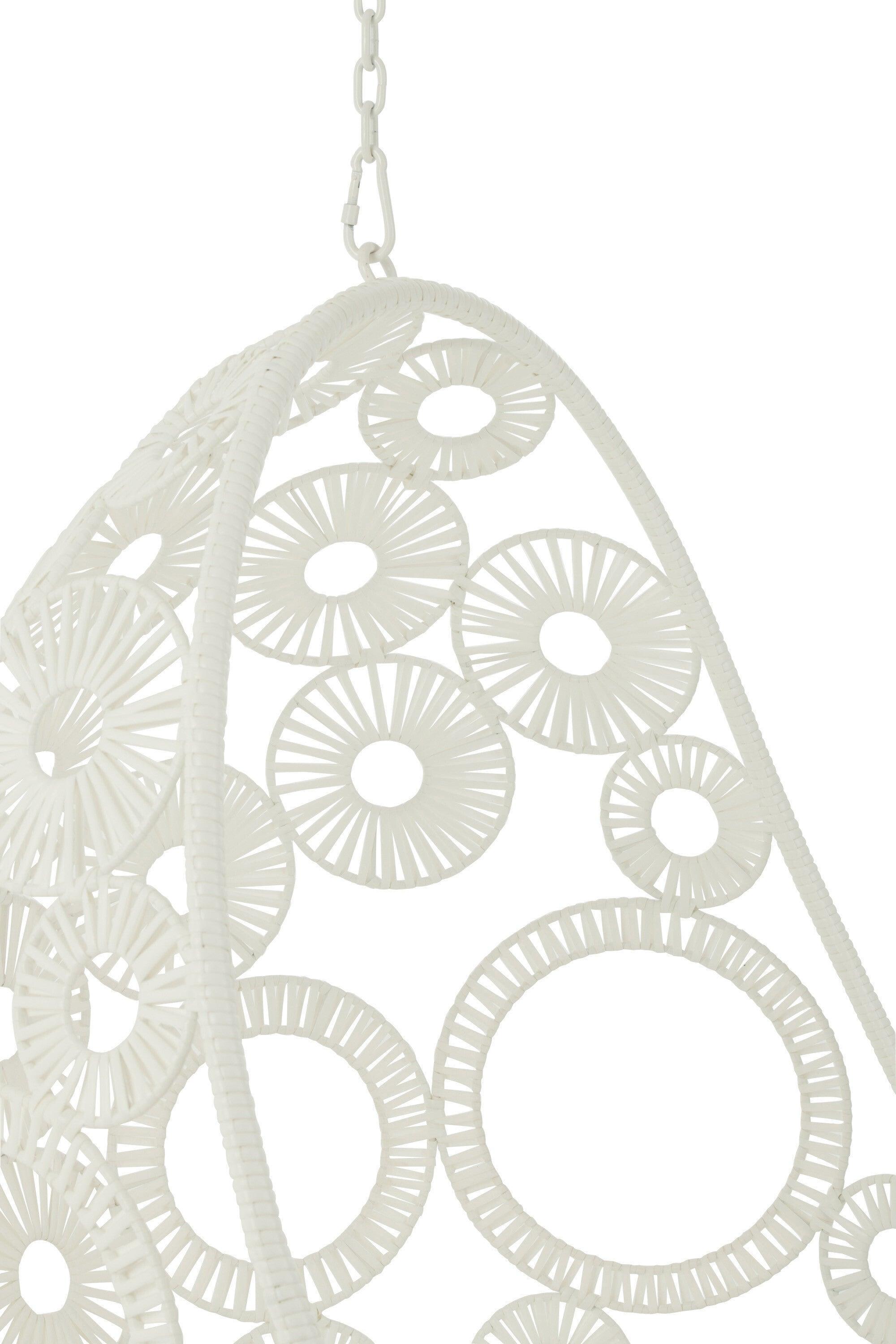 Hangstoel + Kussens Bula Metaal/Riet Wit - Hangstoel - J-Line - livinglovely.nl