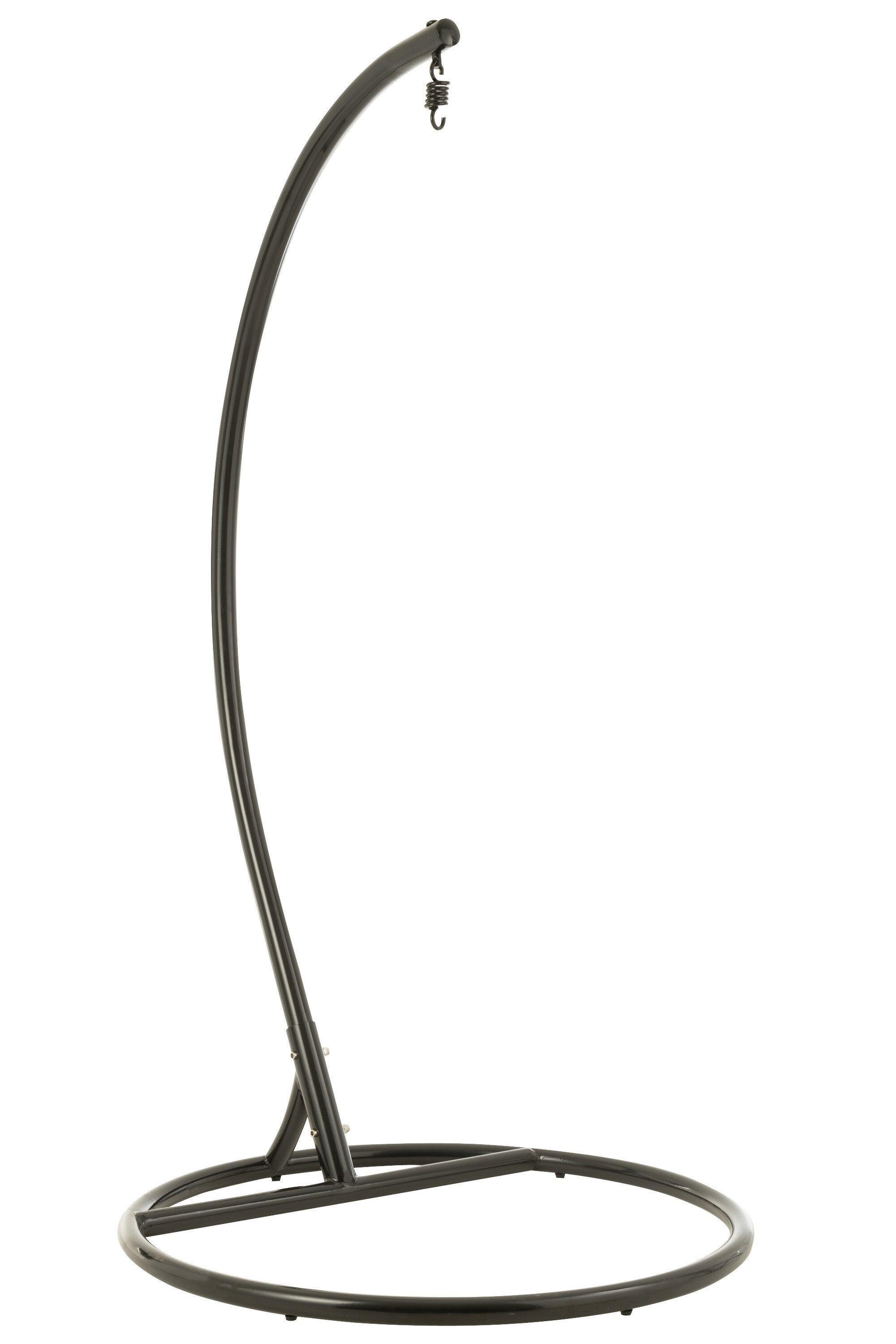 Hangstoel + Kussens Bula Metaal/Riet Zwart - Hangstoel - J-Line - livinglovely.nl