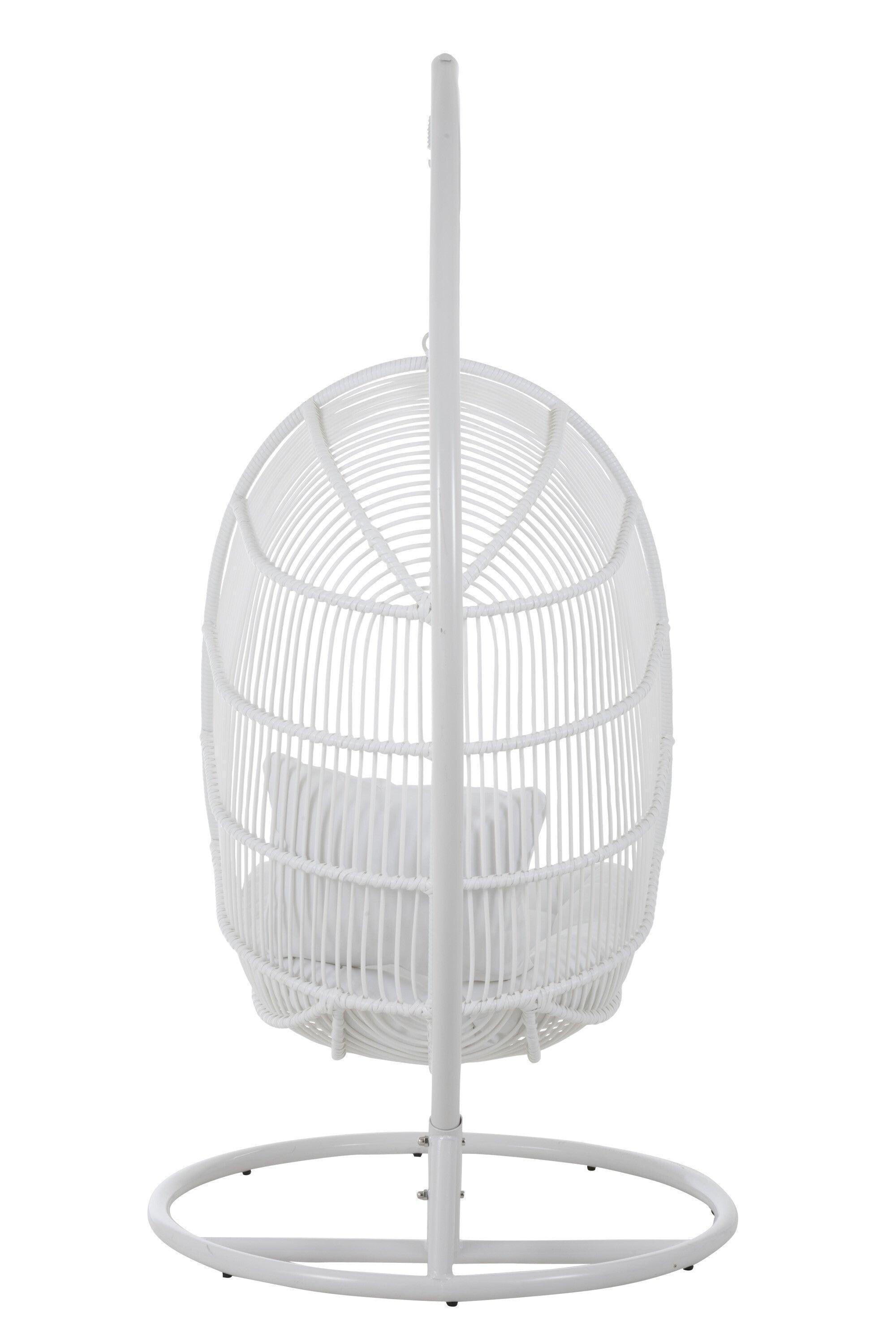 Hangstoel Ovaal Staal Wit - Hangstoel - J-Line - livinglovely.nl