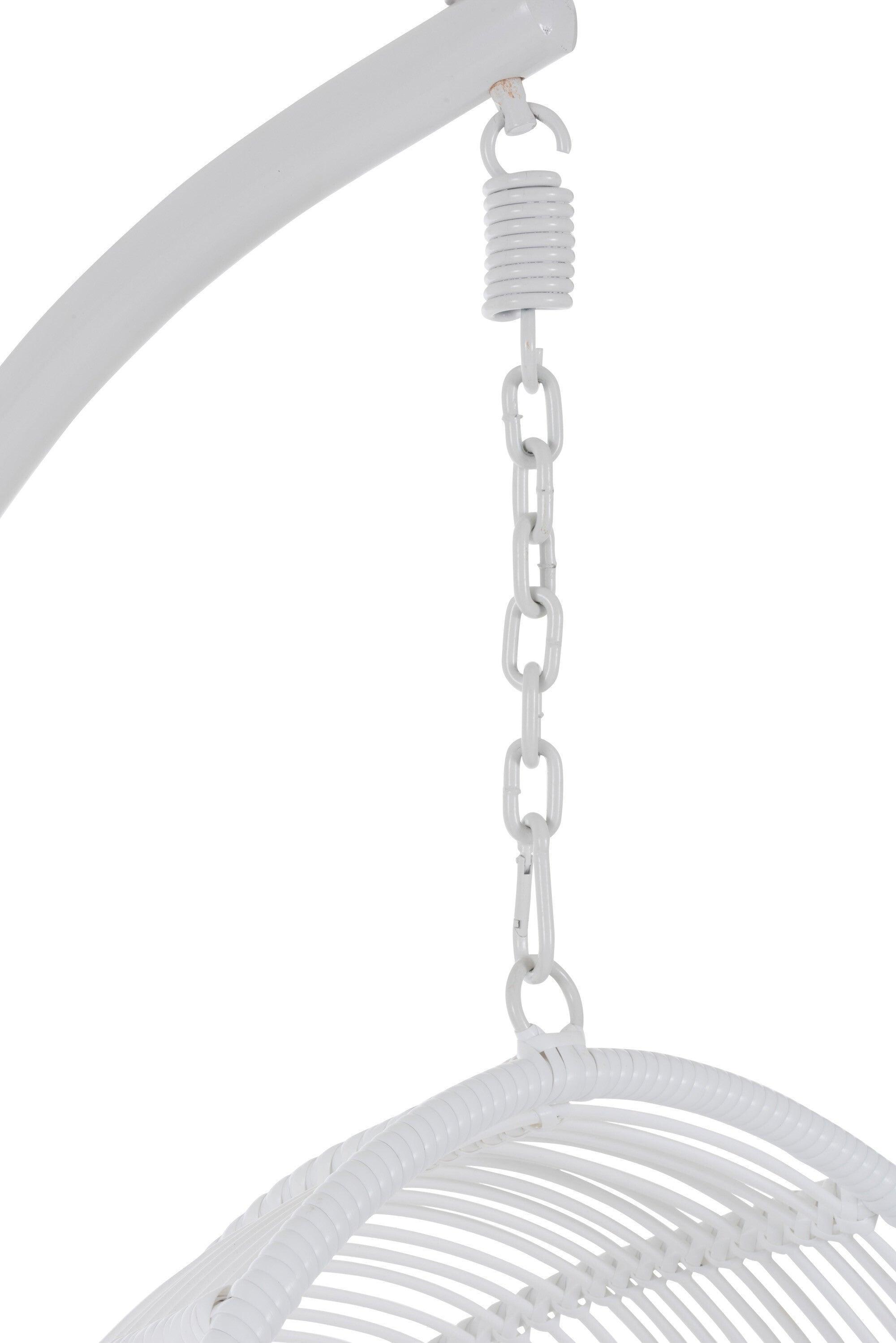 Hangstoel Ovaal Staal Wit - Hangstoel - J-Line - livinglovely.nl