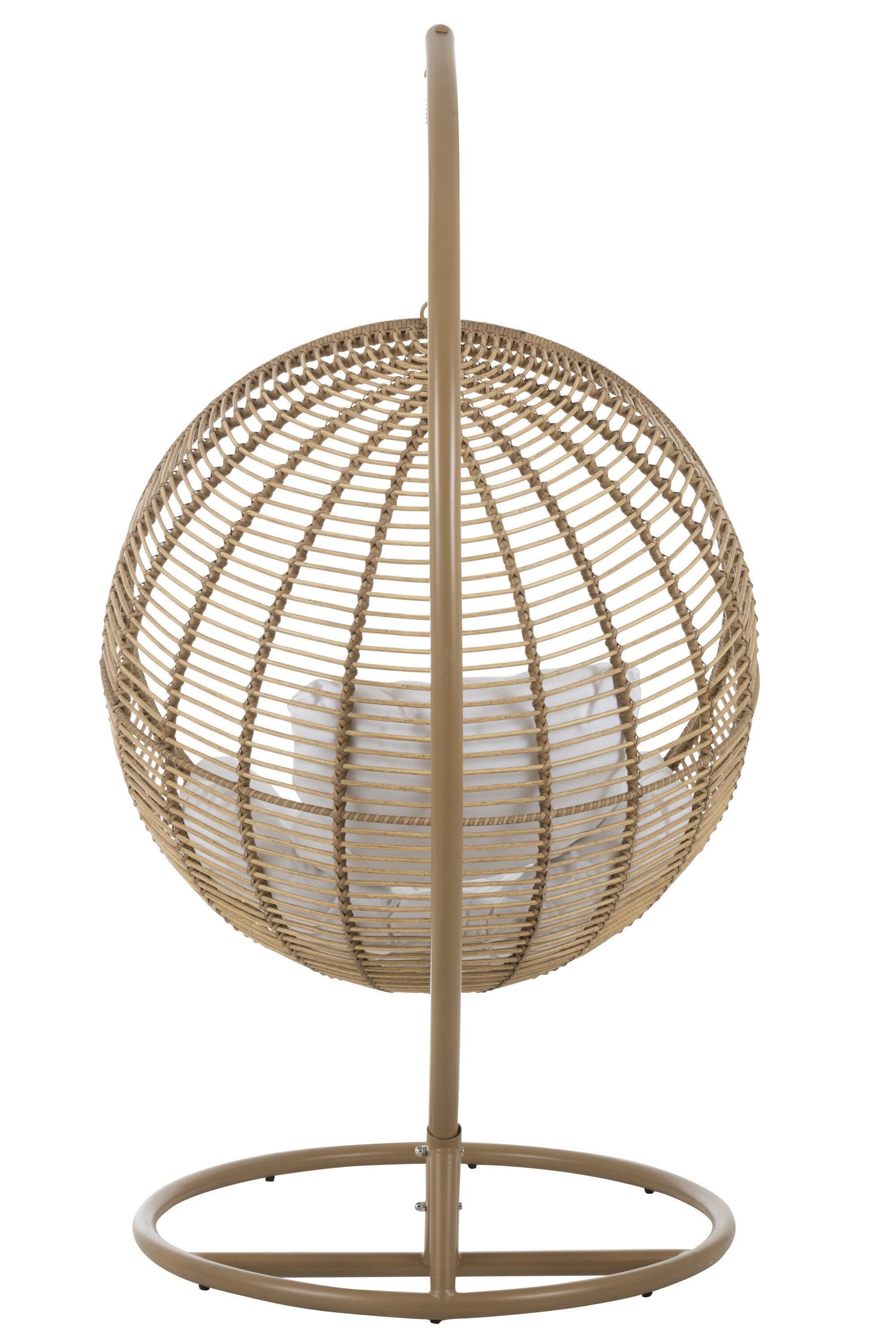 Hangstoel Rond Staal Naturel 119x110x193cm - Hangstoel - J-Line - livinglovely.nl