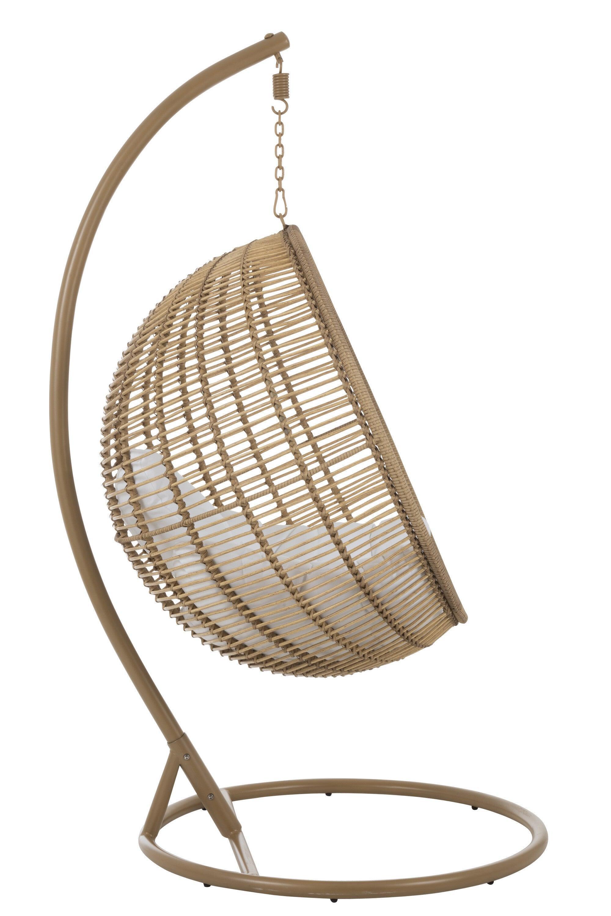 Hangstoel Rond Staal Naturel 119x110x193cm - Hangstoel - J-Line - livinglovely.nl