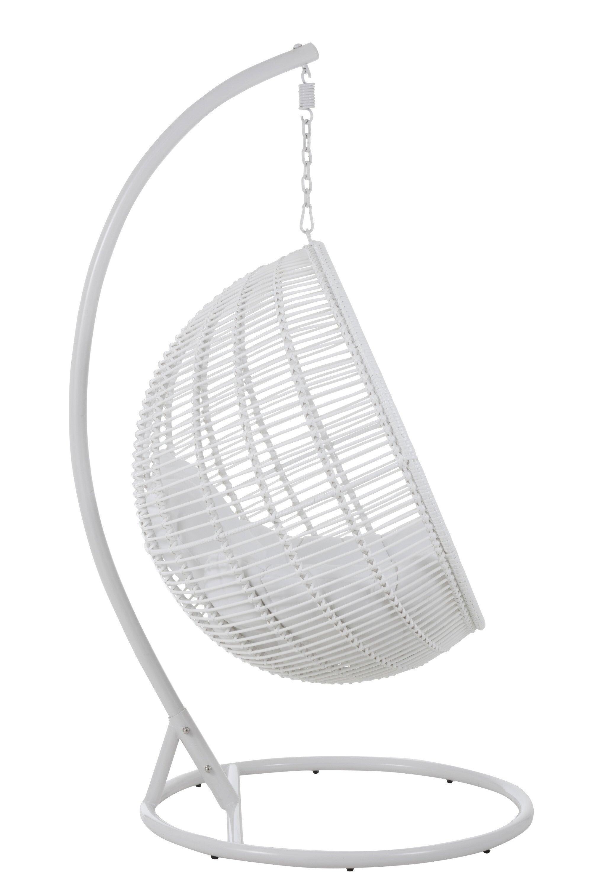 Hangstoel Rond Staal Wit - Hangstoel - J-Line - livinglovely.nl