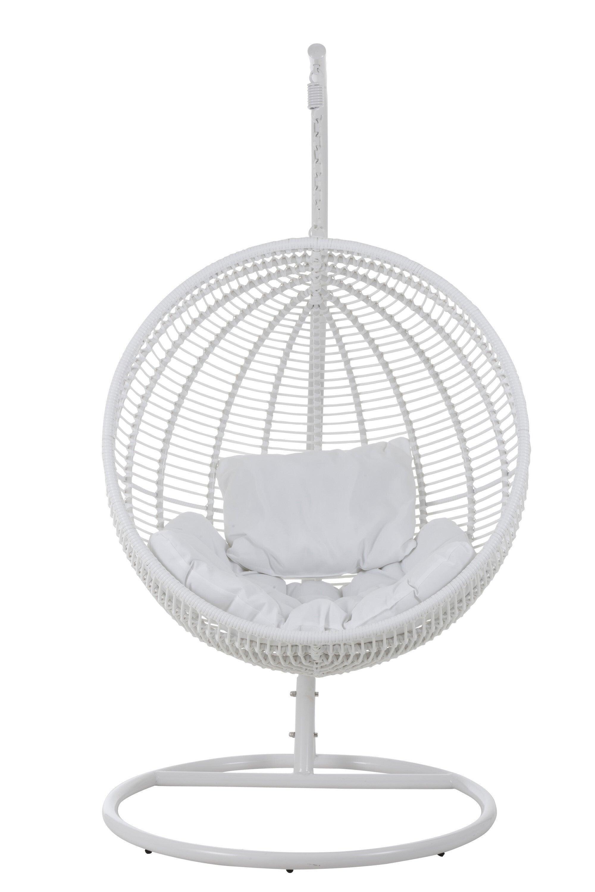 Hangstoel Rond Staal Wit - Hangstoel - J-Line - livinglovely.nl