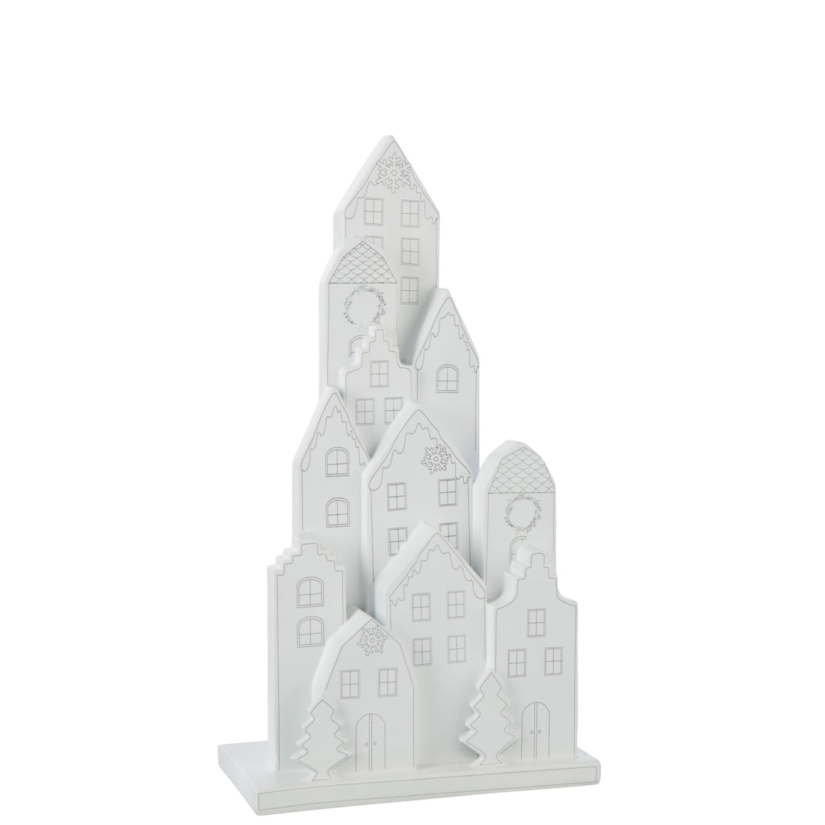 Huis Klassiek Kalk Wit/Zwart H47cm van J-Line op witte achtergrond