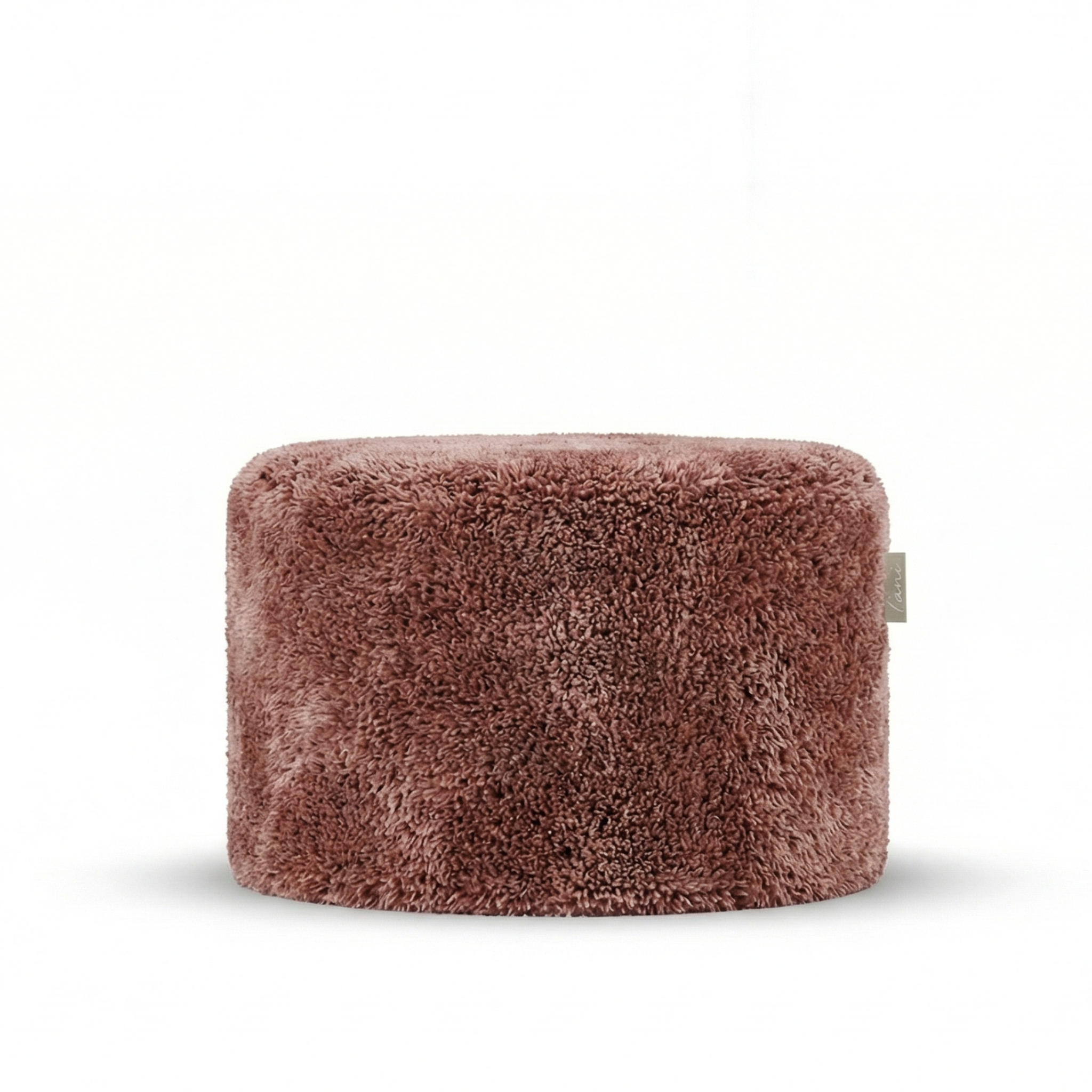 Laui Lounge Indoor Pouf Doodle Soft Pink Ø68x35 cm, brede ronde poef in oudroze