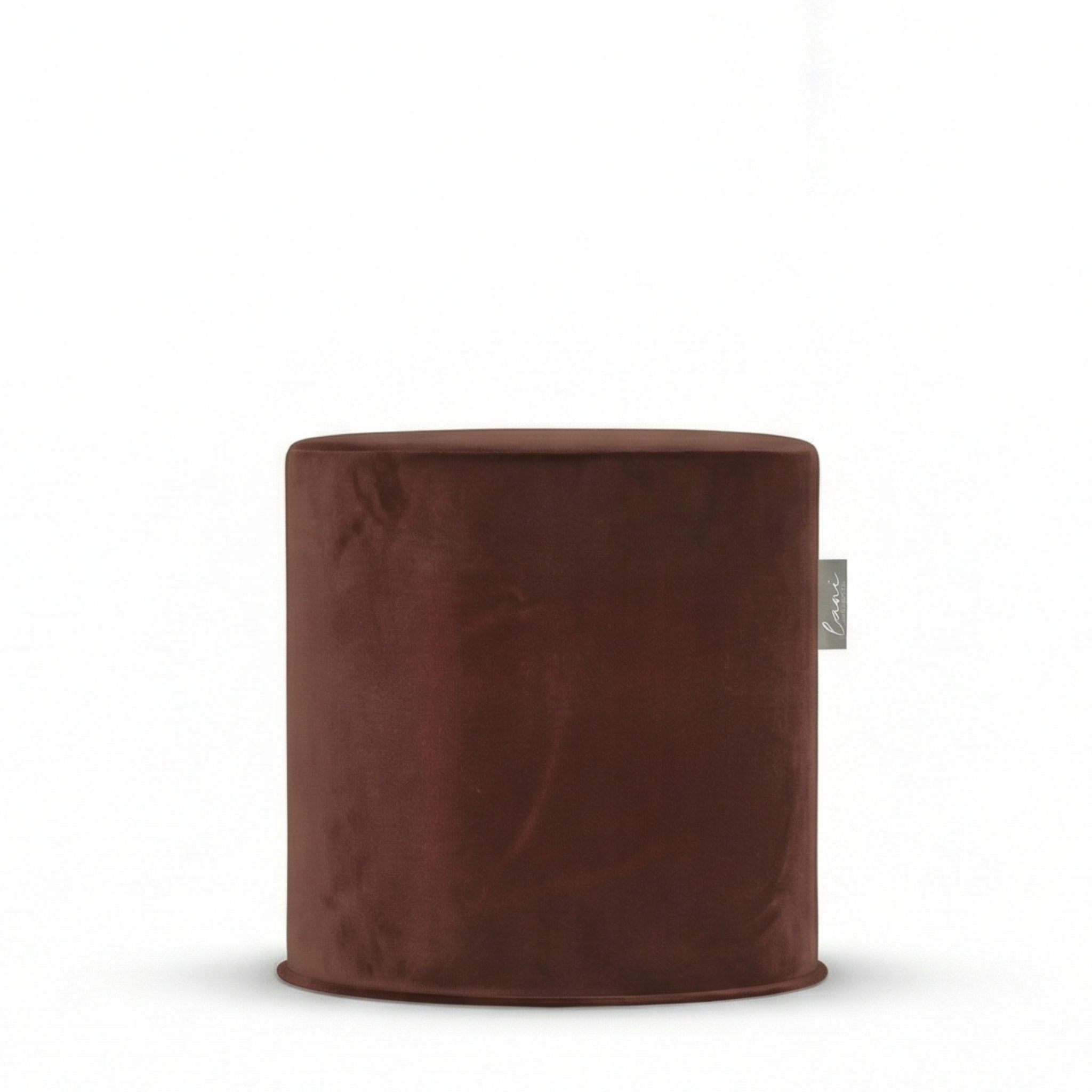 Laui Lounge Indoor Pouf Velvet Copper Ø44x46 cm, ronde koperkleurige velvet poef