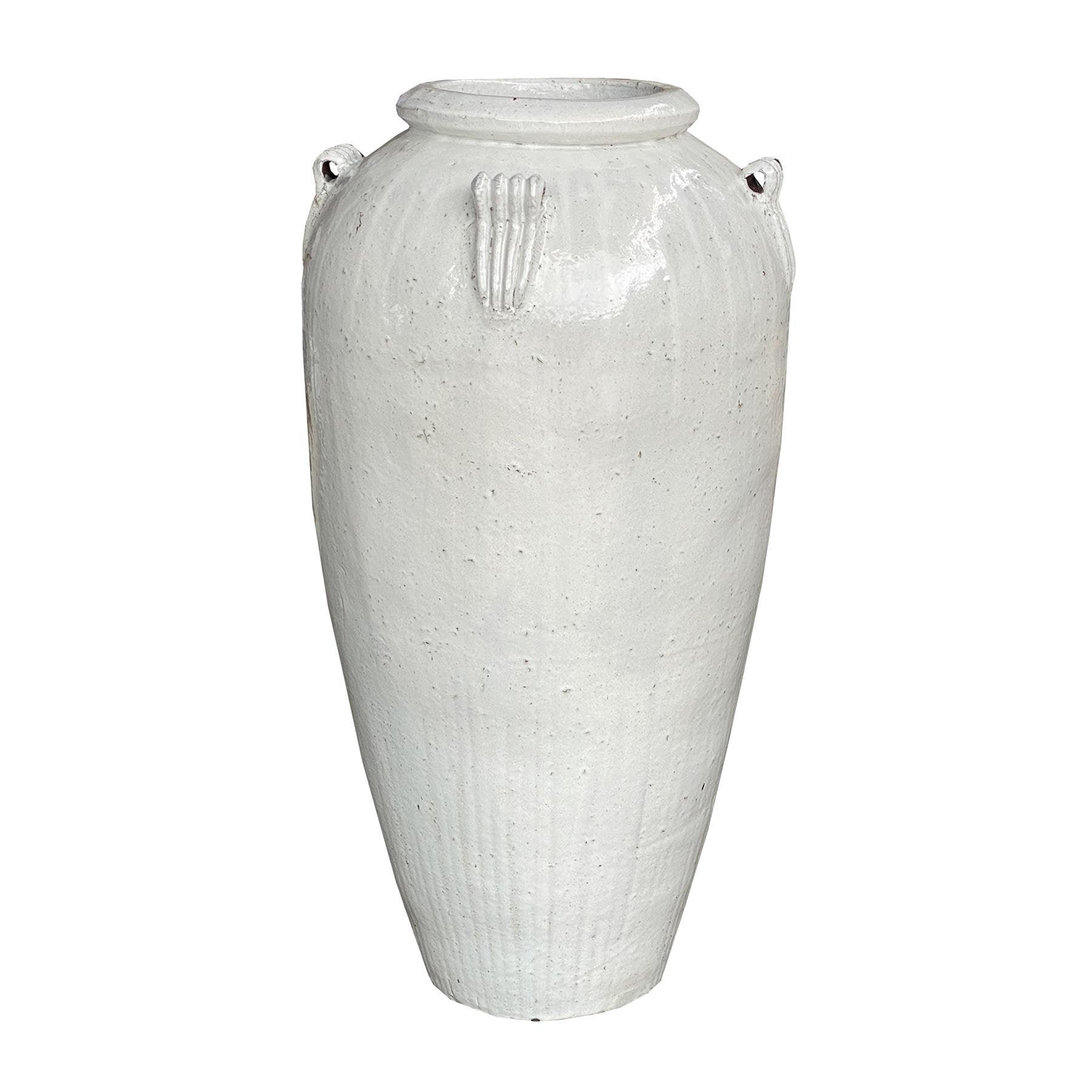 Izze White glazed ceramic extreme pot high 58x116cm PTMD - Pot - PTMD - livinglovely.nl