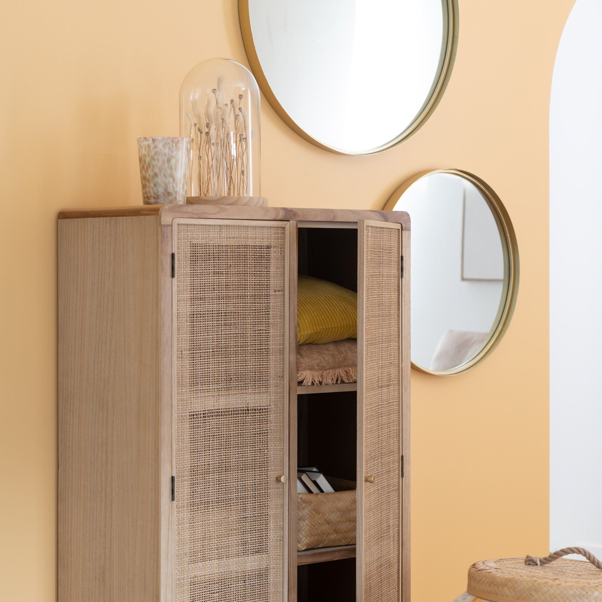 J-Line Spiegel Goud Small Ø60cm - Spiegel - J-Line - livinglovely.nl