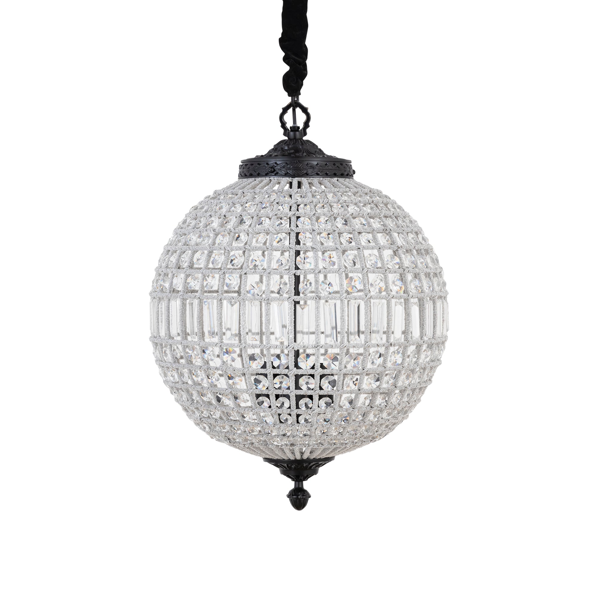 Jaris Crystal Hanging Ball Chandelier Lamp M 48x48x67cm PTMD - Hanglamp - PTMD - livinglovely.nl