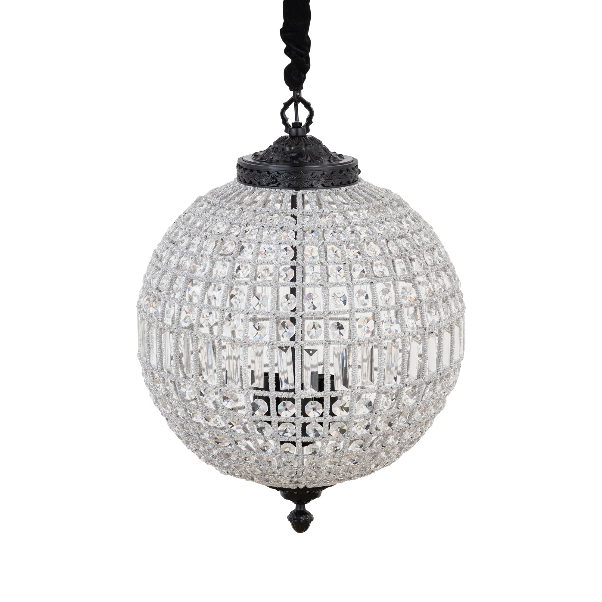 Jaris Crystal Hanging Ball Chandelier Lamp M 48x48x67cm PTMD - Hanglamp - PTMD - livinglovely.nl
