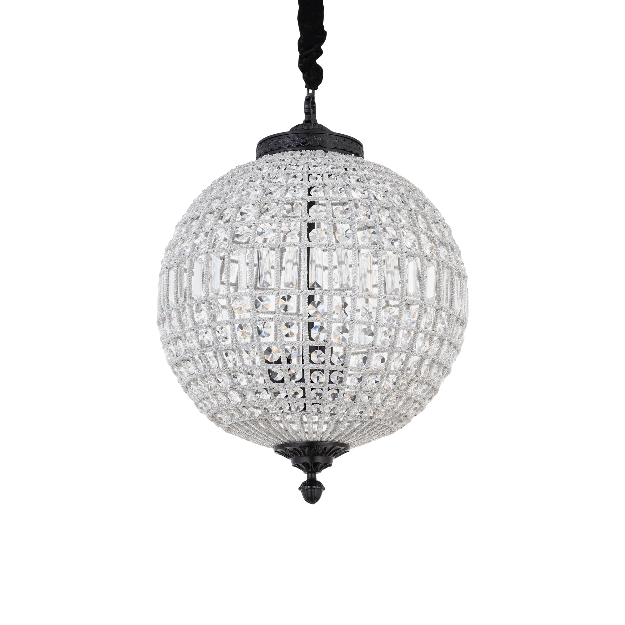 Jaris Crystal Hanging Ball Chandelier Lamp M 48x48x67cm PTMD - Hanglamp - PTMD - livinglovely.nl