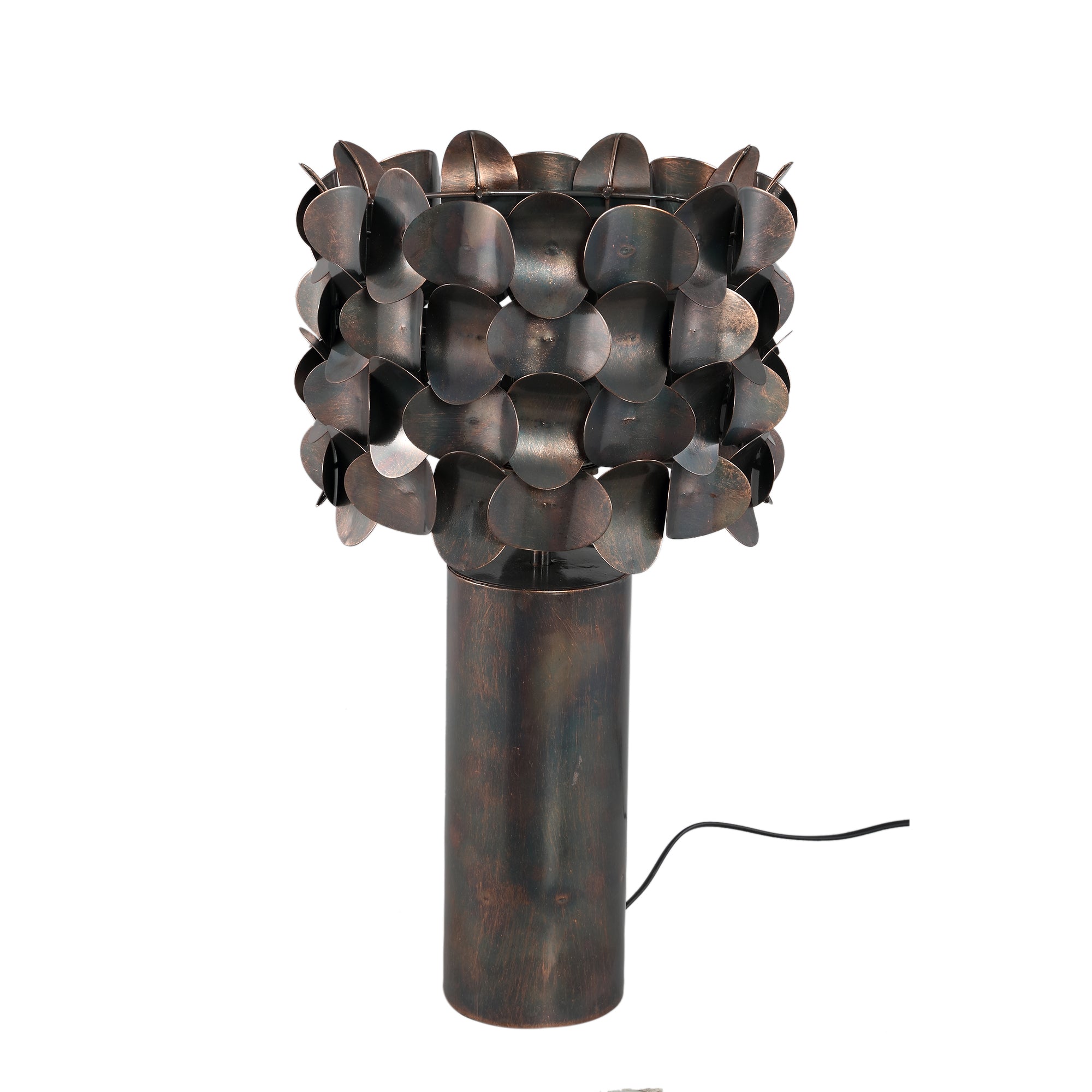 Jaye Black Iron Table Lamp Bended Circle Pattern PTMD - Tafellamp - PTMD - livinglovely.nl