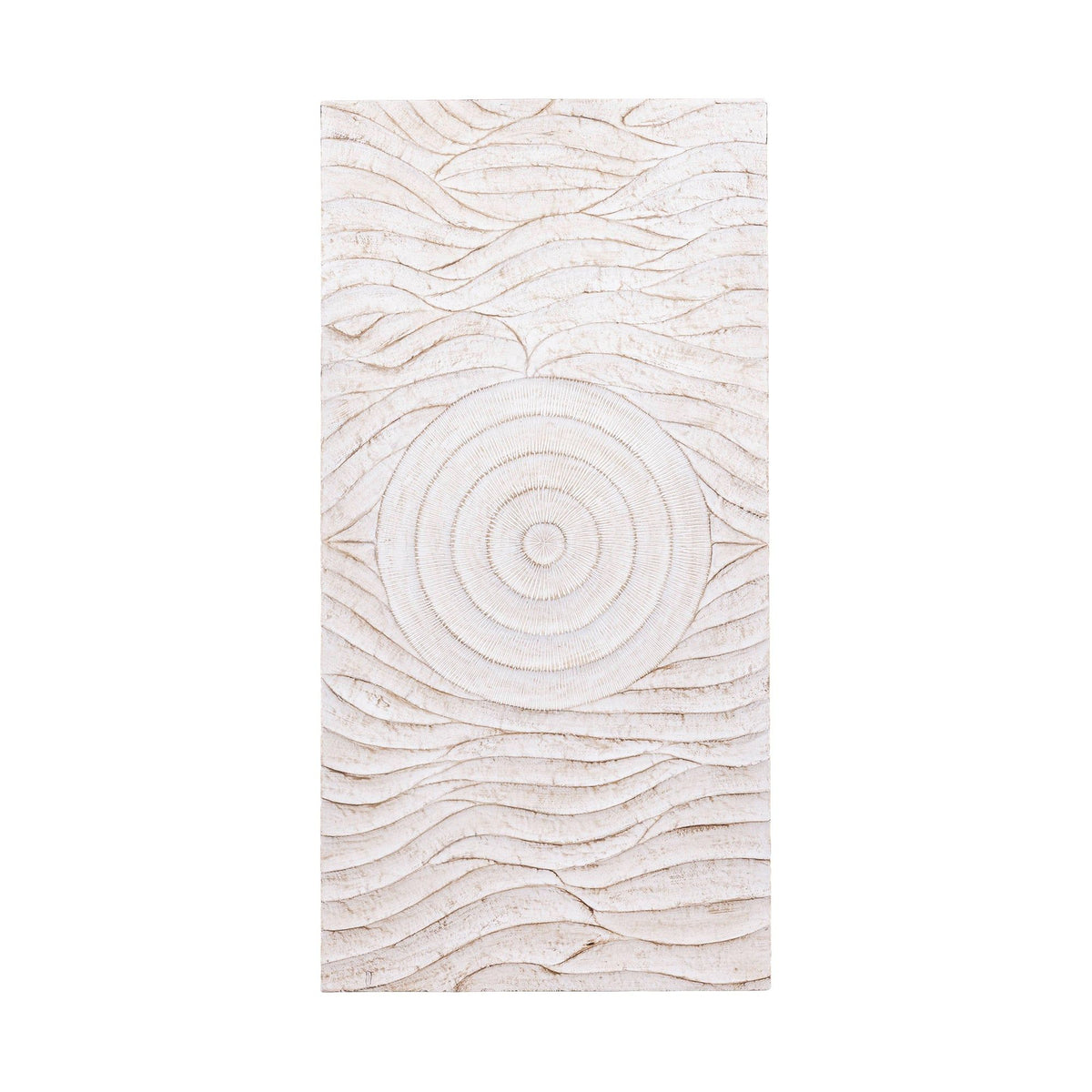 Jazel wandpaneel small van PTMD, gebroken wit MDF paneel met golfpatroon
