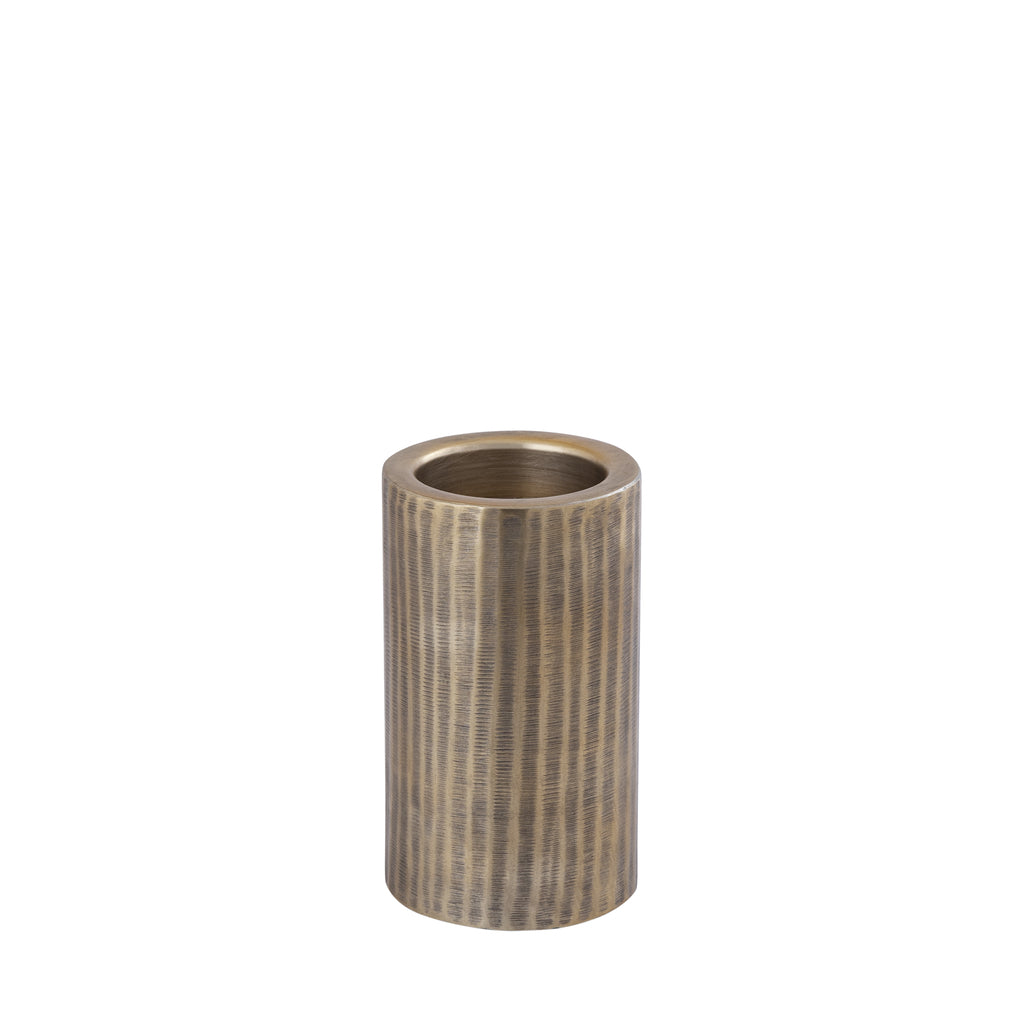 Jowad Antique Gold alu sheet Kandelaar rib S PTMD - Kandelaar - PTMD - livinglovely.nl
