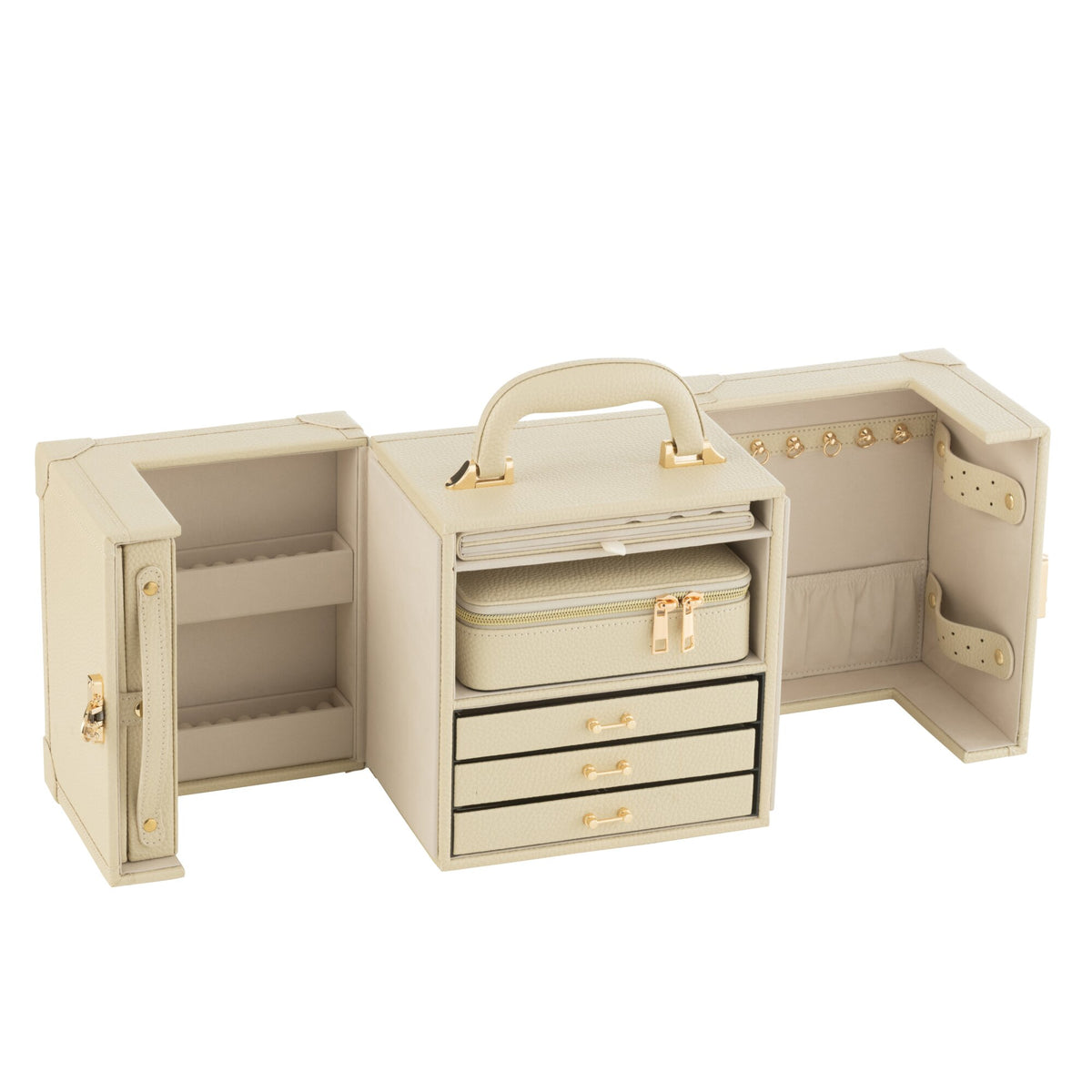 Juwelenkoffer Met Handvat Kunstleder Beige J-Line