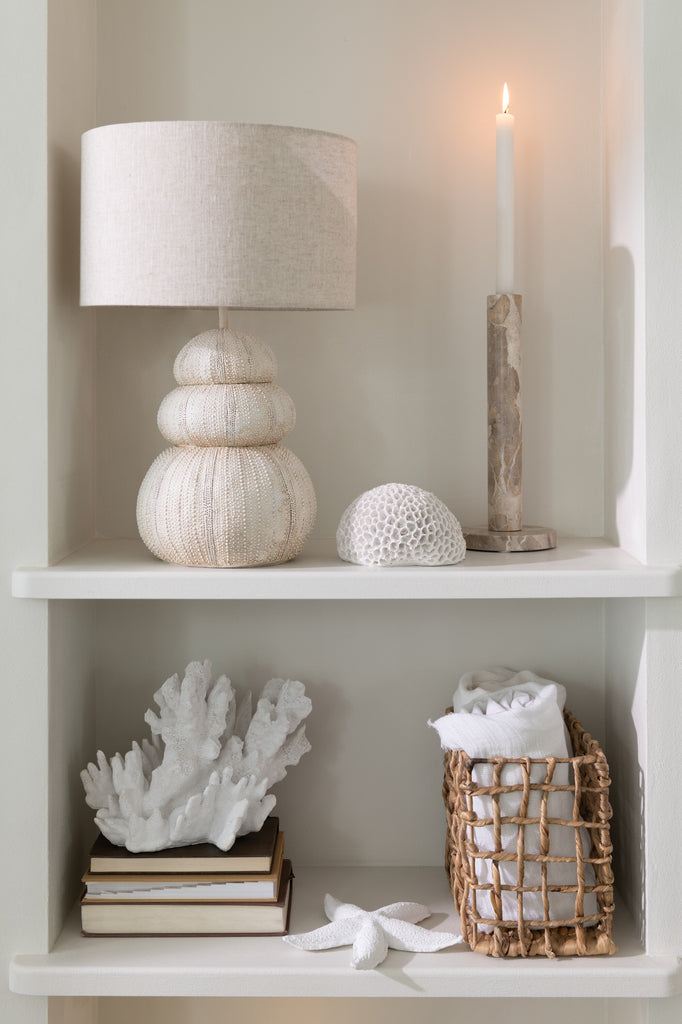 Kaarshouder Marmer Beige Set van 3 - Kandelaar - J-Line - livinglovely.nl