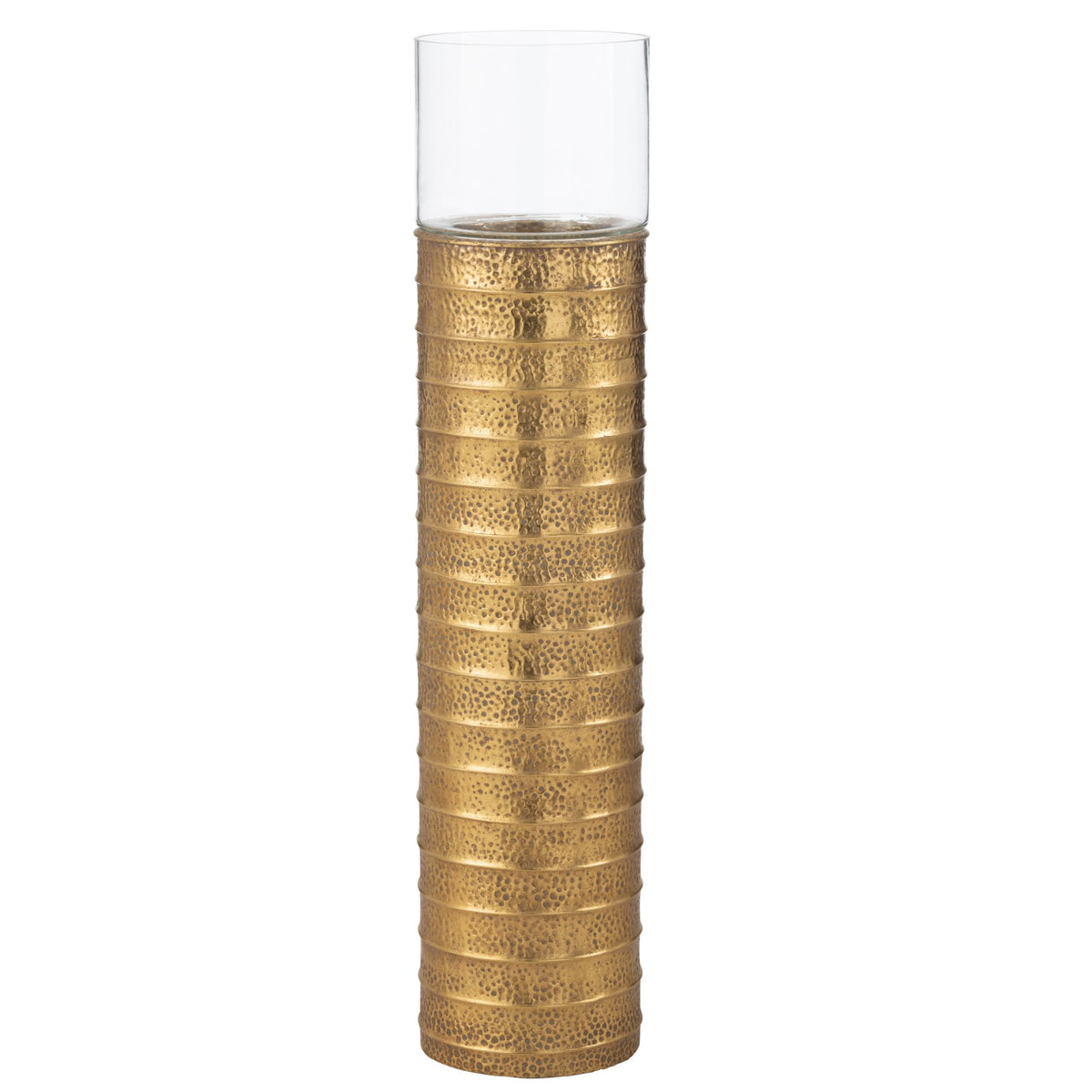 Kaarshouder Zuil Metaal/Glas Goud Large J-Line