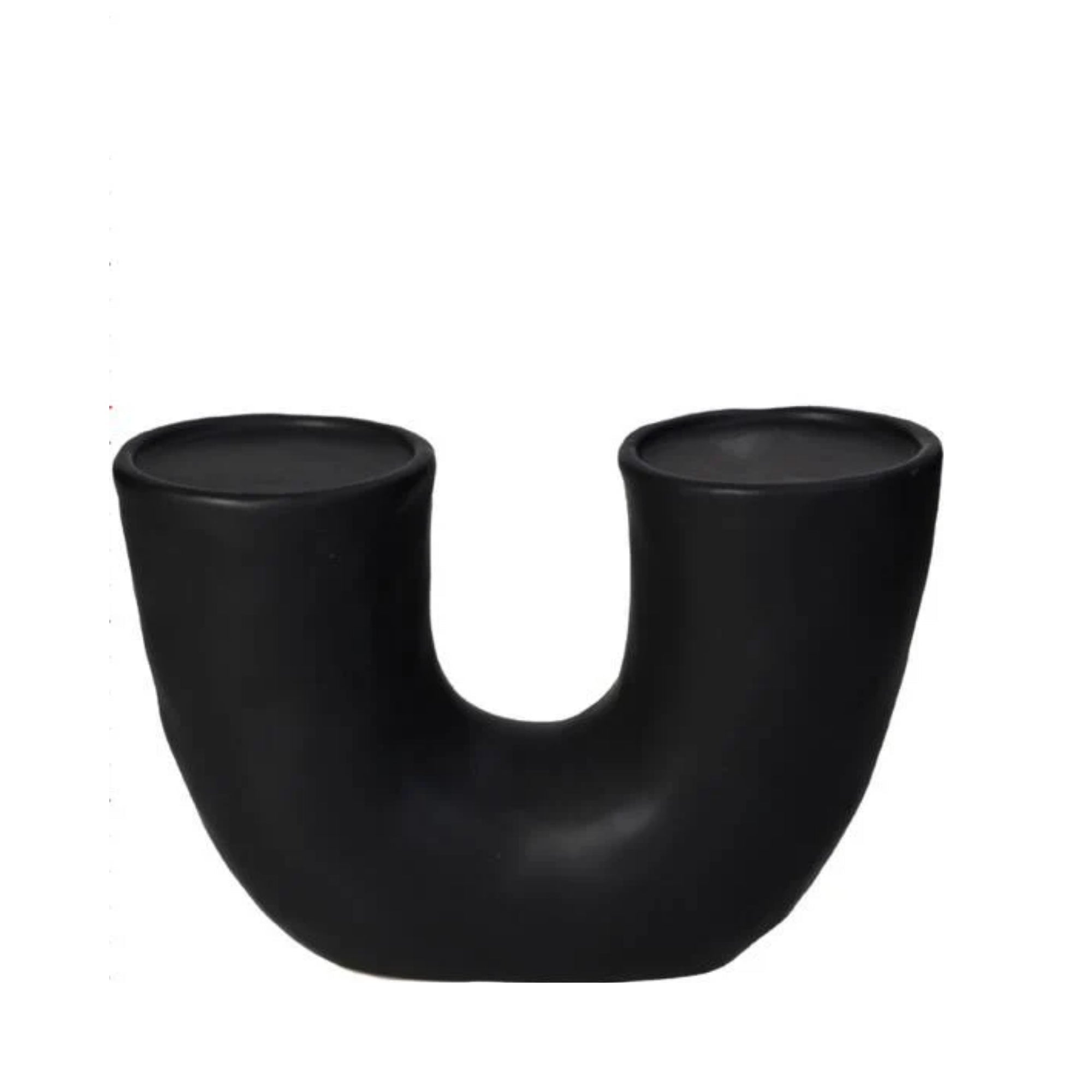 Kaarshouder Zwart 23x9x16cm 1 + 1 Gratis - Kandelaar - Living Lovely - livinglovely.nl