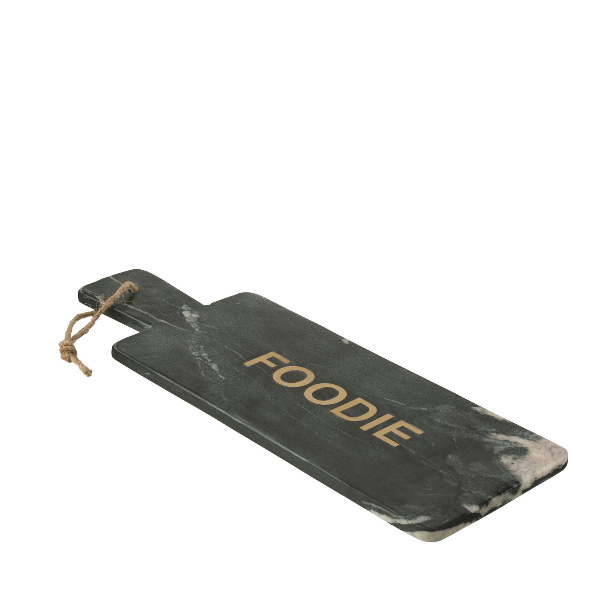 Kaasplank Foodie Rechthoek Marmer Zwart/Goudkleurig Large - Serveerplank - J-Line - livinglovely.nl