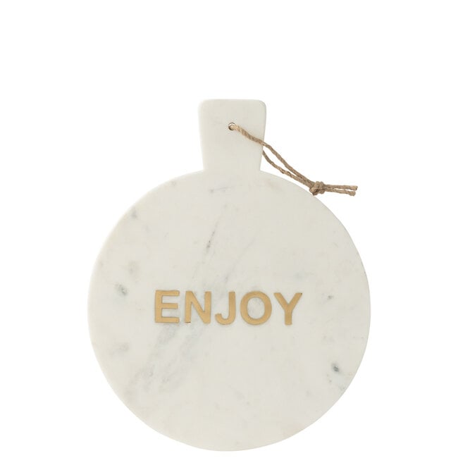 Kaasplank Rond Enjoy Marmer Wit - Serveerplank - J-Line - livinglovely.nl