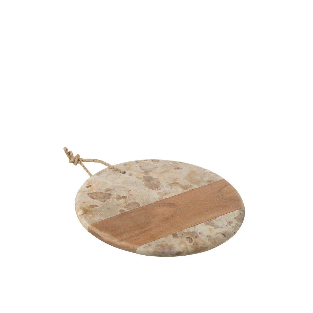 Kaasplank Rond Marmer Beige/Naturel J-Line