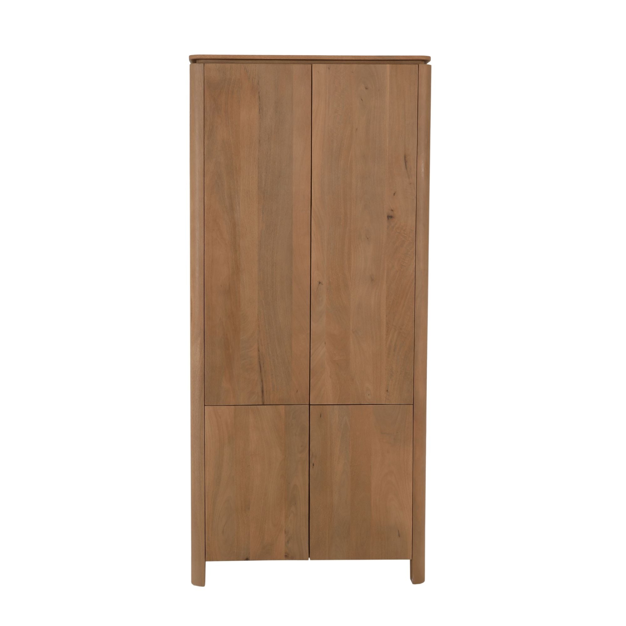 Kabinet Dallas van Starfurn in naturel mangohout, 90 cm breed en 200 cm hoog