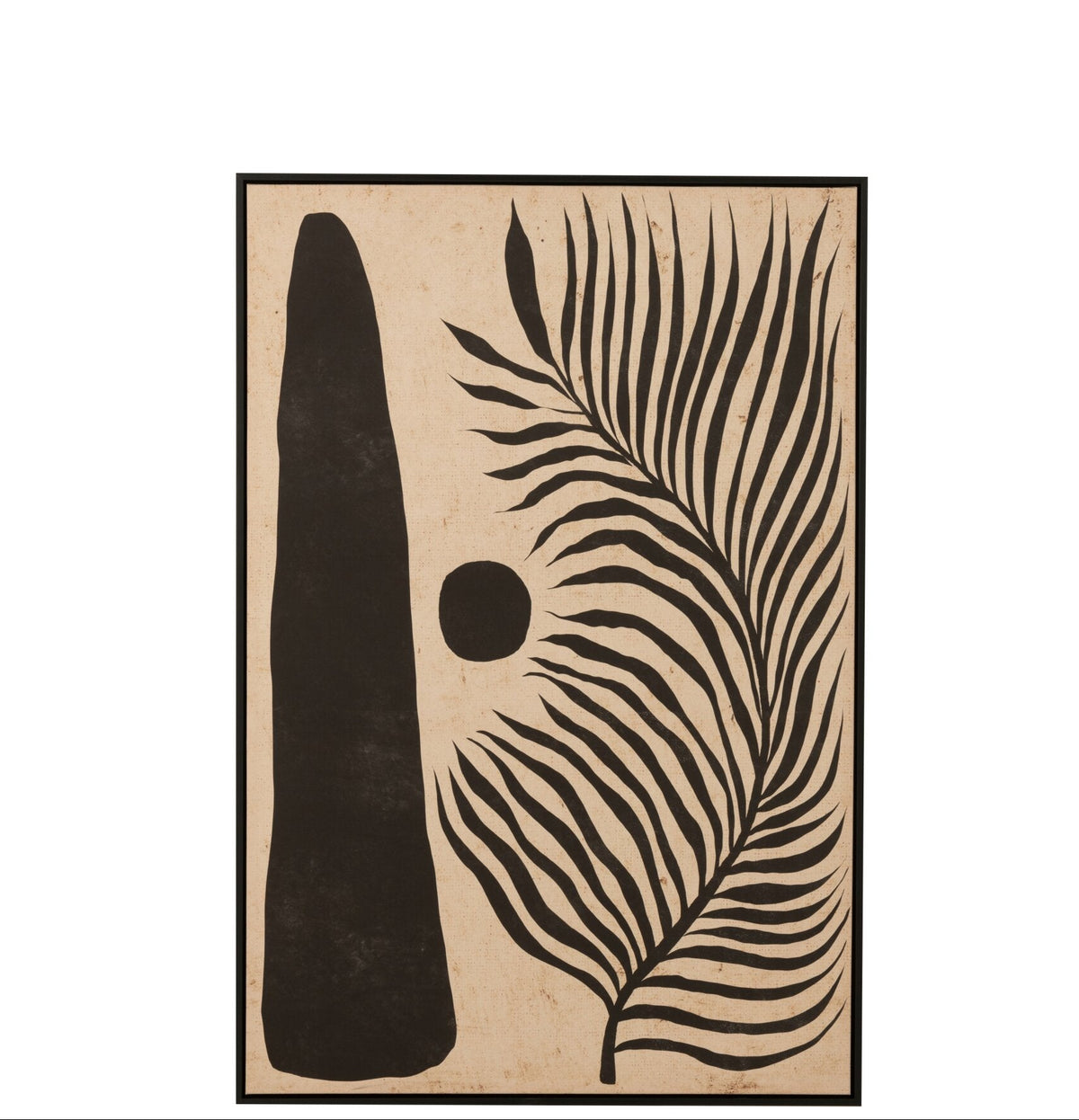 Kader Blad Abstract Hout/Canvas Bruin/Zwart J-Line