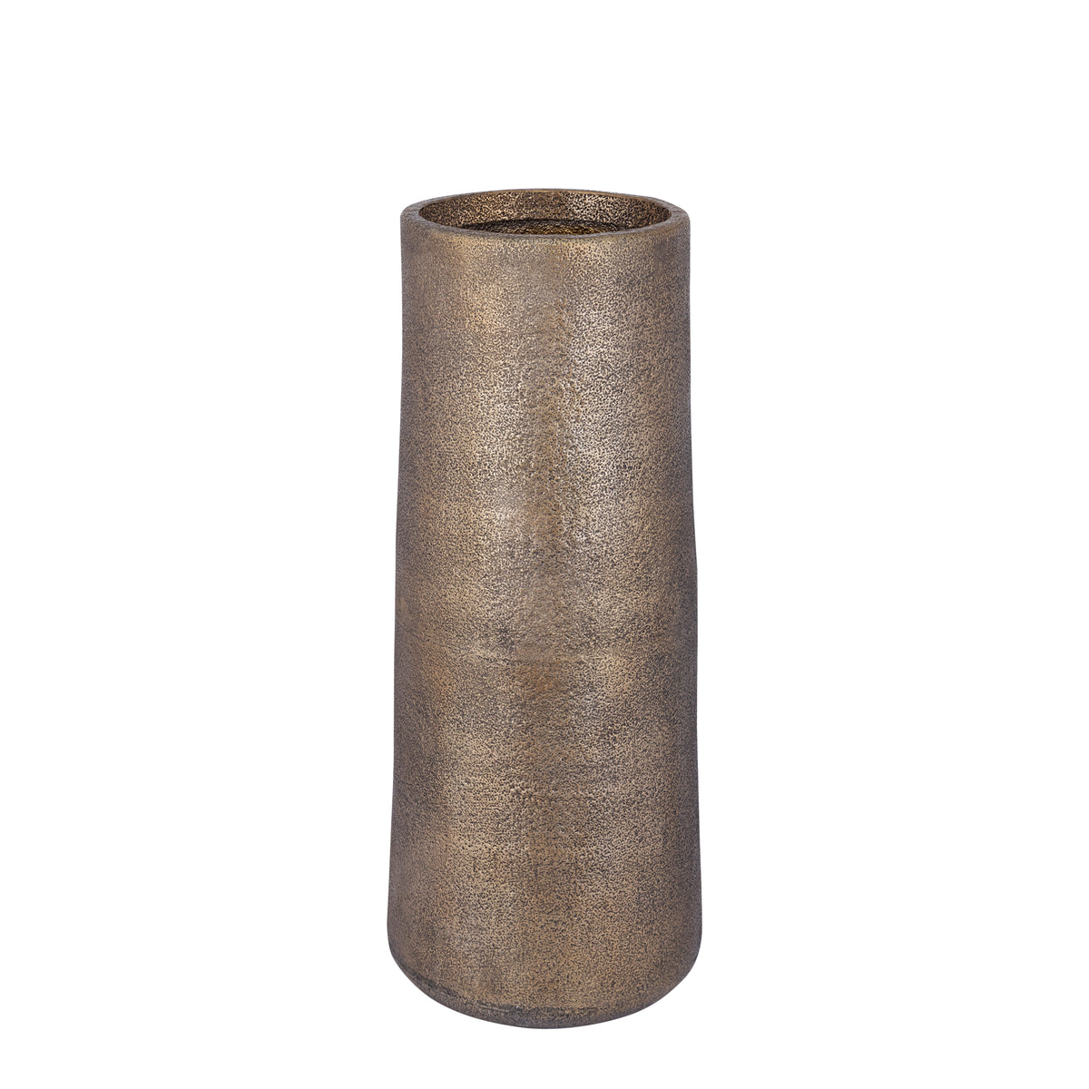 Kardine Antique Gold Alu Pot Dented Pattern High M van PTMD, packshot vanuit een andere hoek op witte achtergrond