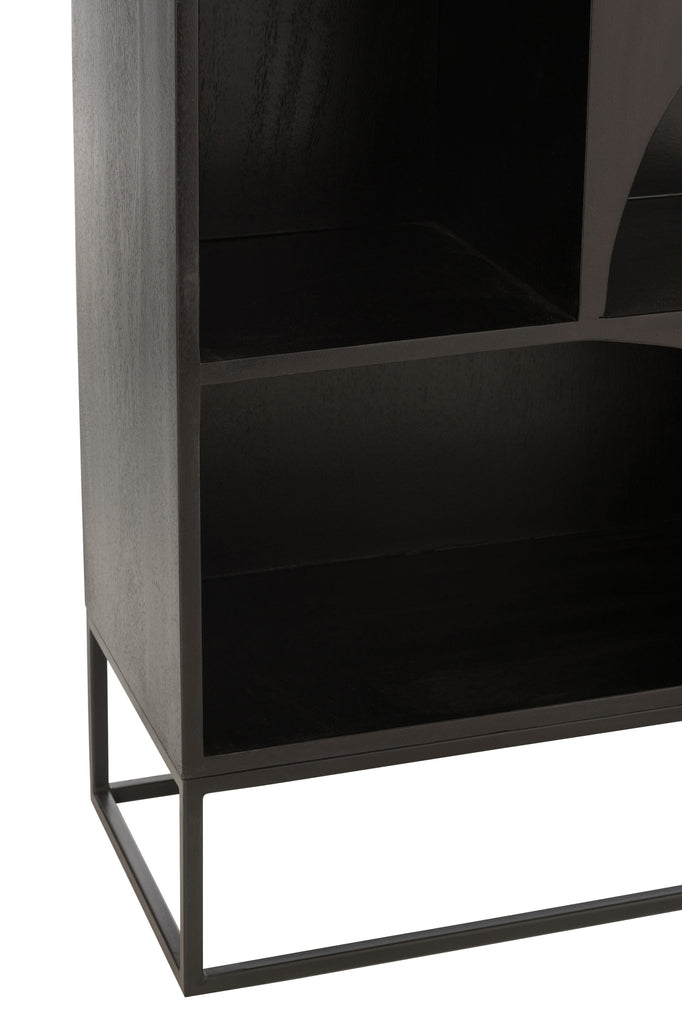 Kast Mode Mango Hout/Mdf Zwart - Boekenkast - J-Line - livinglovely.nl