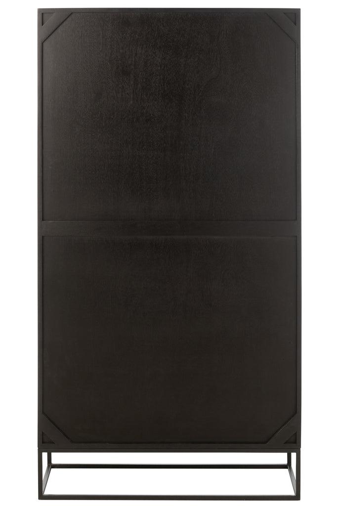 Kast Mode Mango Hout/Mdf Zwart - Boekenkast - J-Line - livinglovely.nl