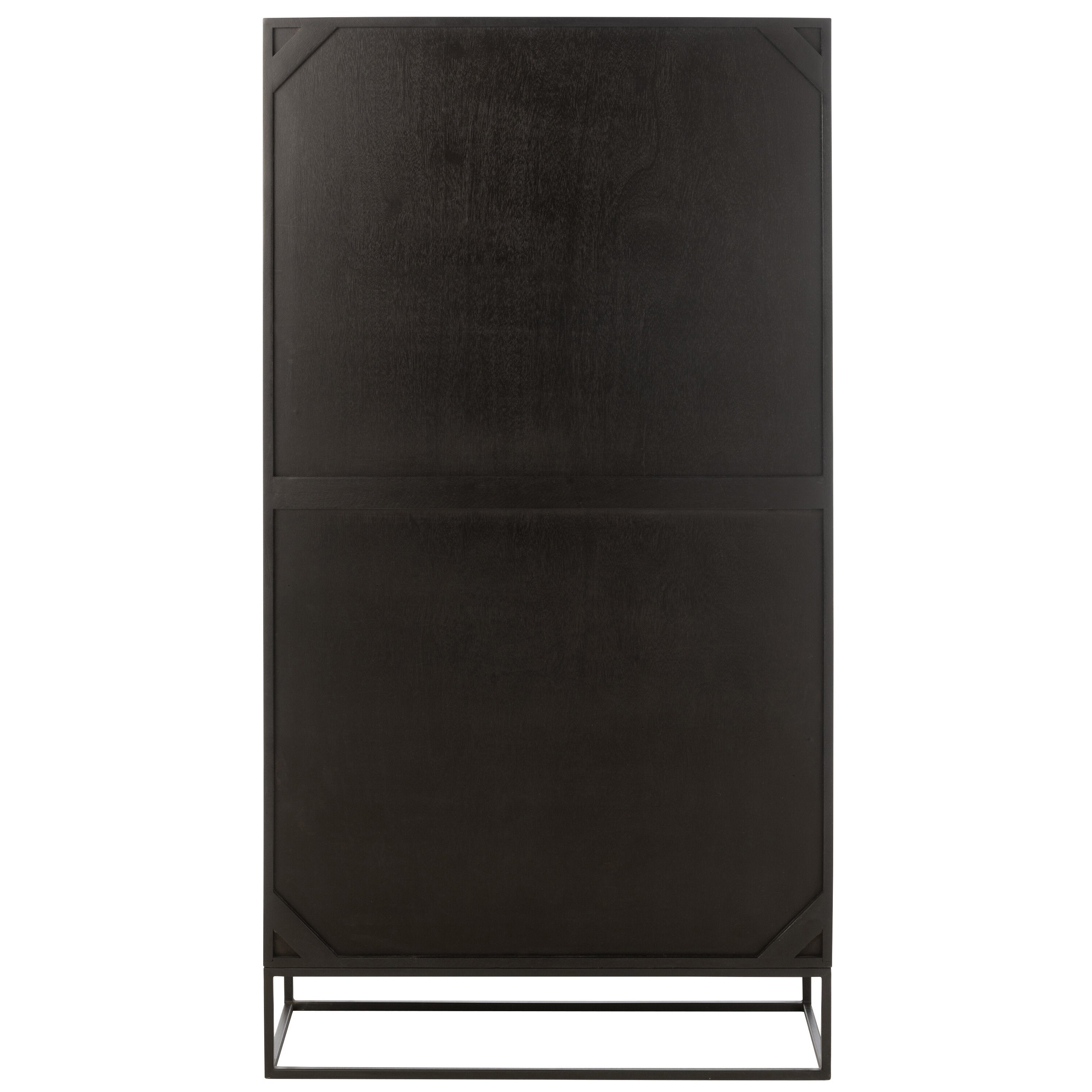 Kast Mode Mango Hout/Mdf Zwart - Boekenkast - J-Line - livinglovely.nl