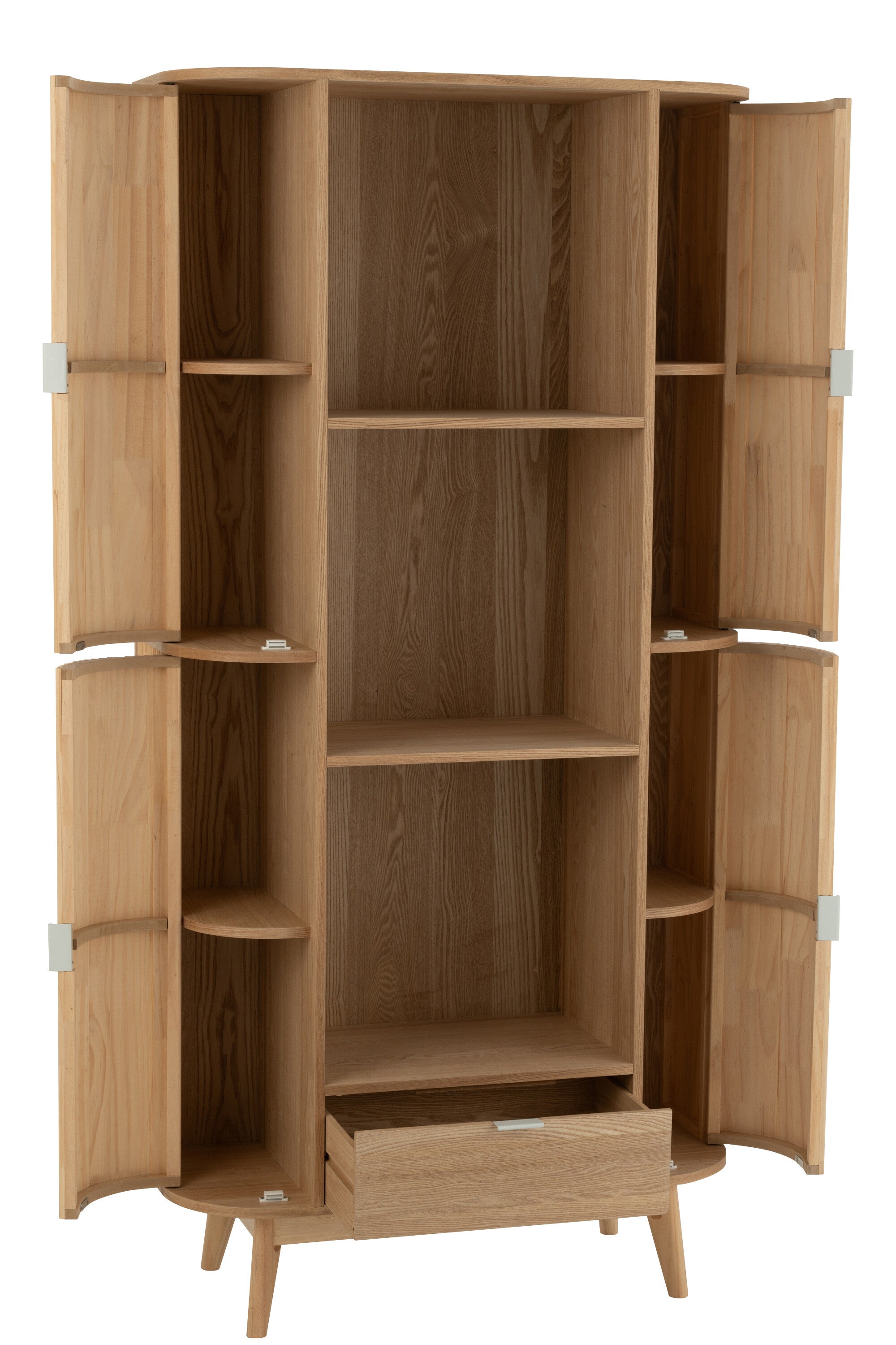 Kast Vakken Rond Mdf/Dennenhout Naturel - Boekenkast - J-Line - livinglovely.nl