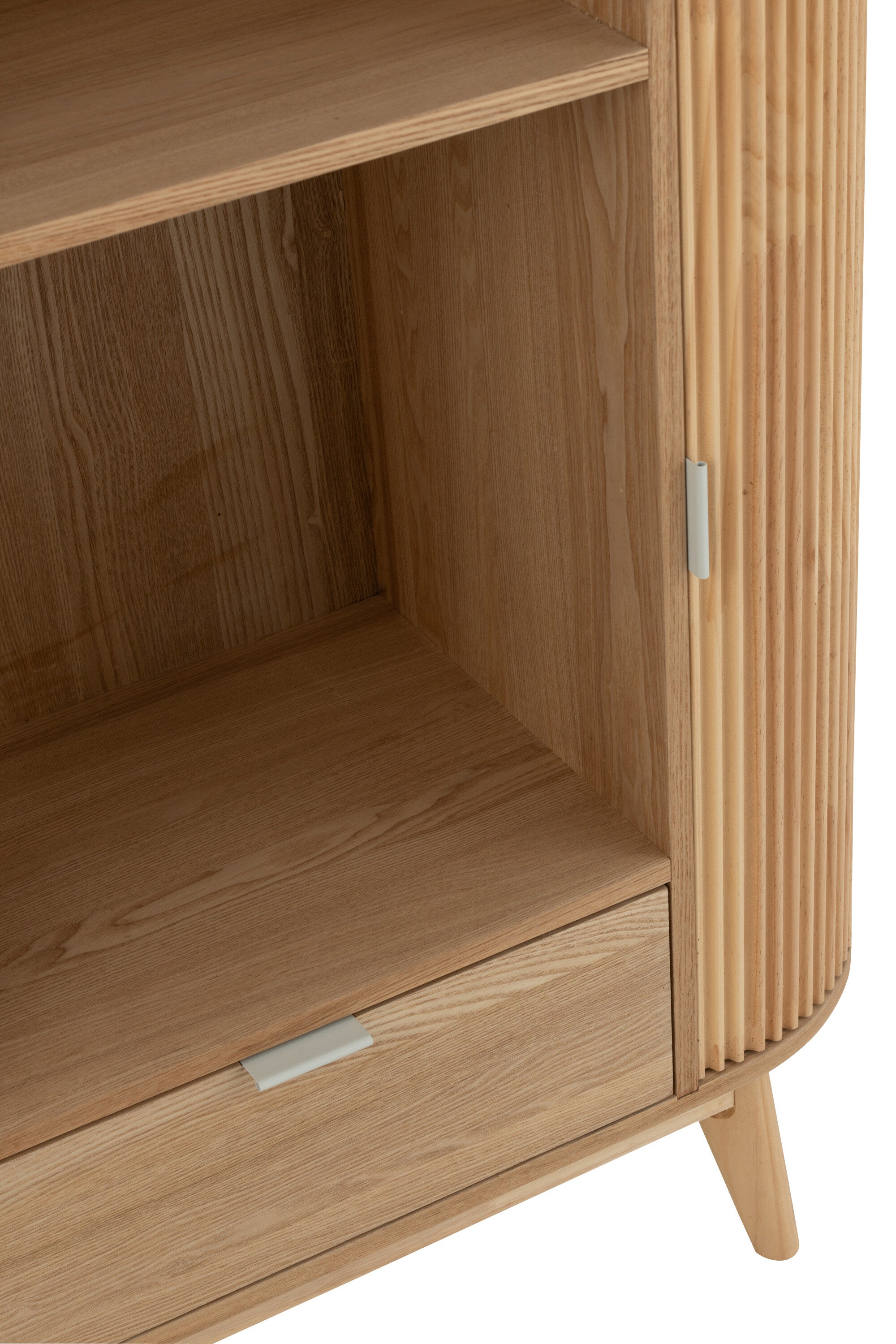 Kast Vakken Rond Mdf/Dennenhout Naturel - Boekenkast - J-Line - livinglovely.nl