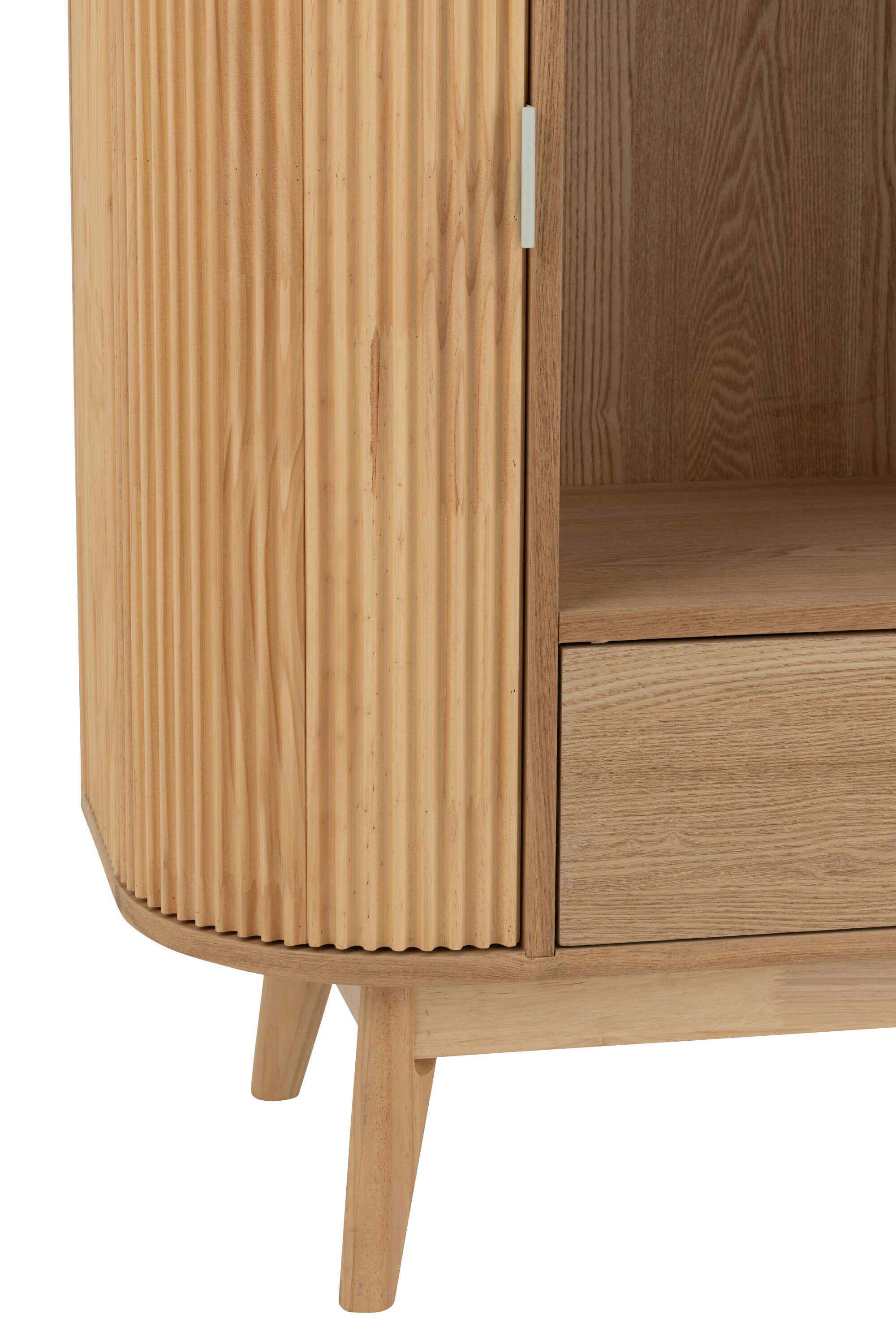 Kast Vakken Rond Mdf/Dennenhout Naturel - Boekenkast - J-Line - livinglovely.nl