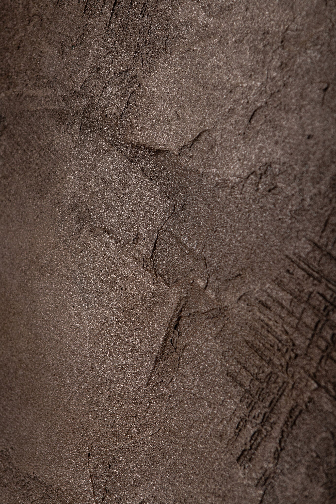 Kemp Brown Canvas Painting Rough Round L Dia 120x3cm PTMD - Wandpaneel - PTMD - livinglovely.nl